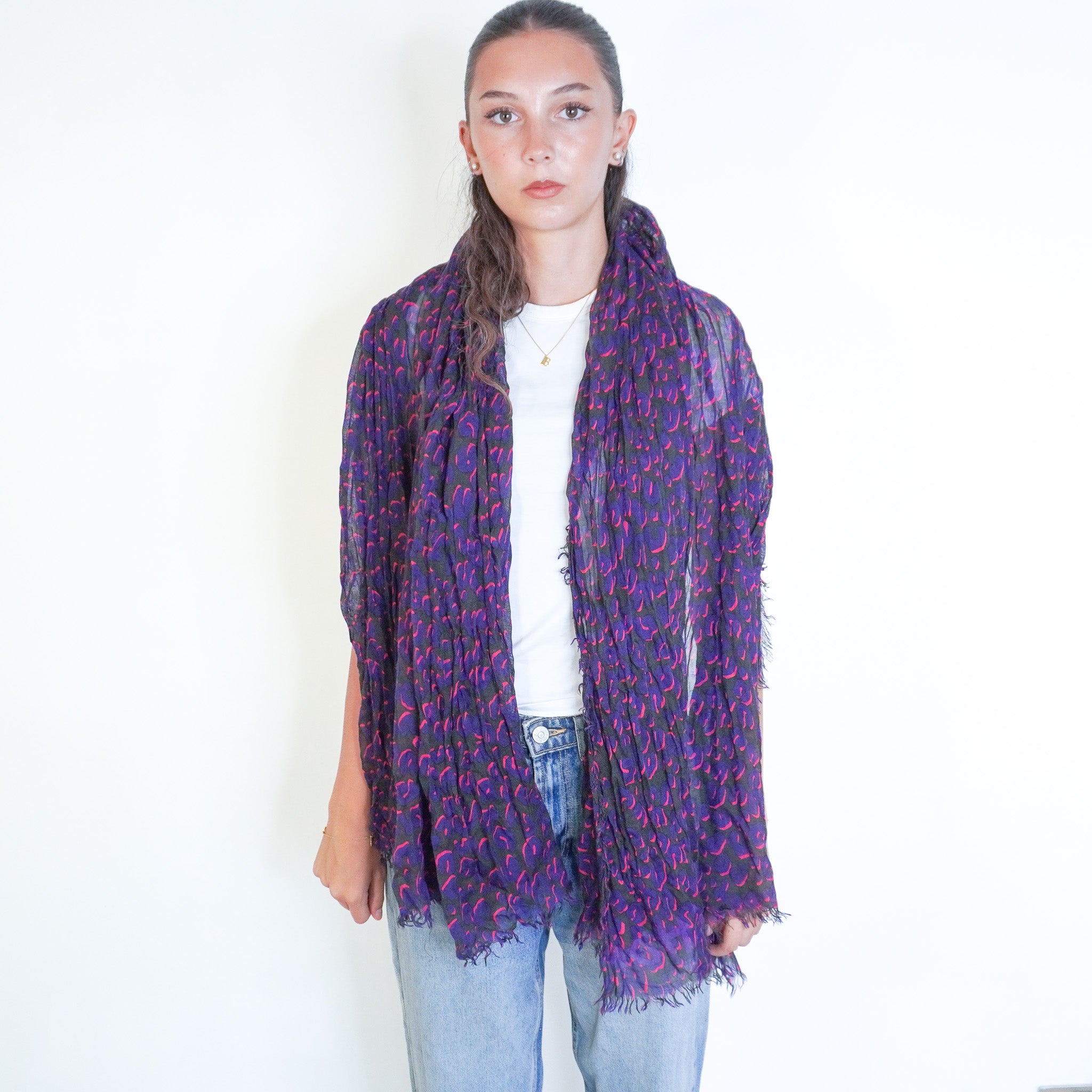 Louis Vuitton x Stephen Sprouse Leopard Print Stole in Purple (RRP £475) | Authentic Preloved
