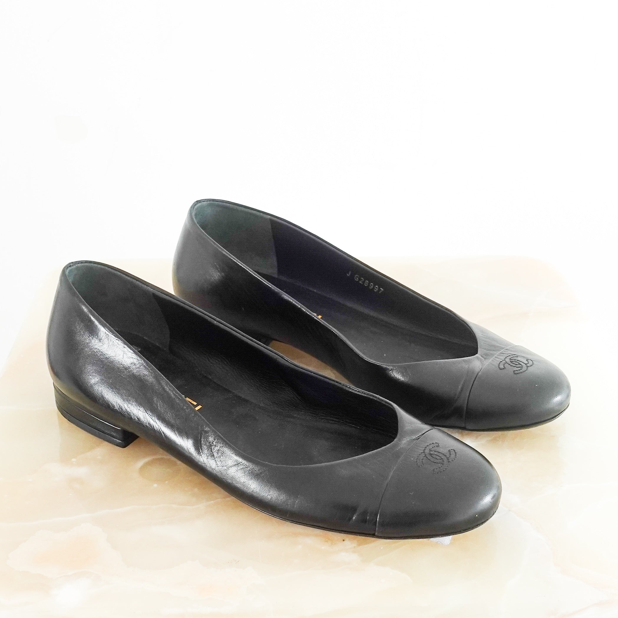 Black ballet flats RRP £850