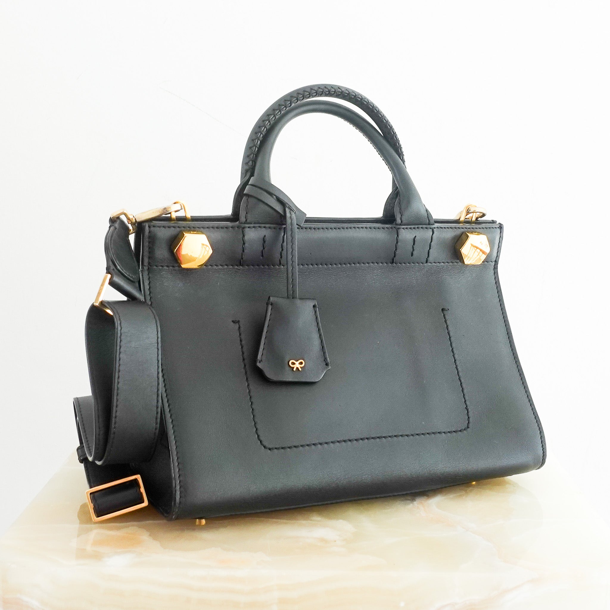 Black leather bag RRP £400