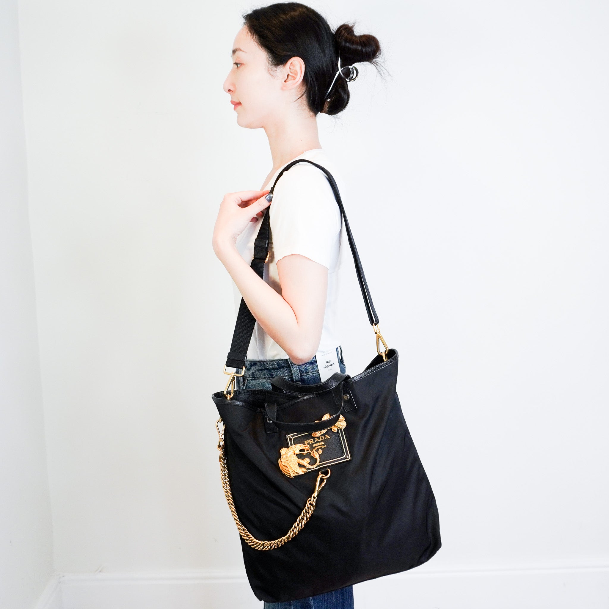 Prada Dragon Motif Nylon Tote Bag RRP £2000 | Authentic Preloved