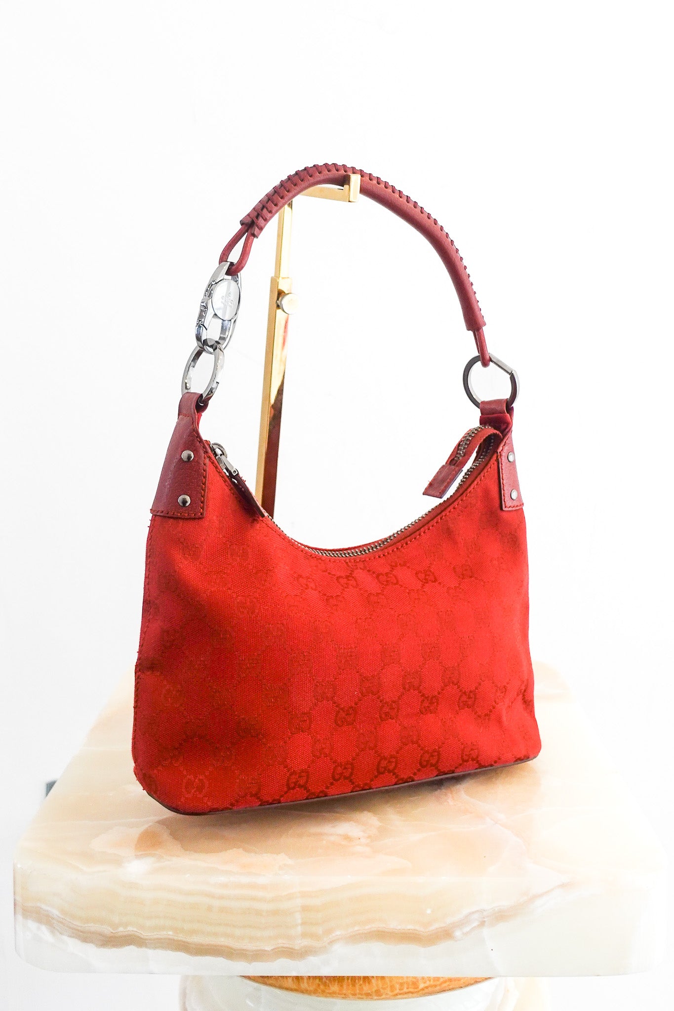 Vintage red monogram shoulder bag