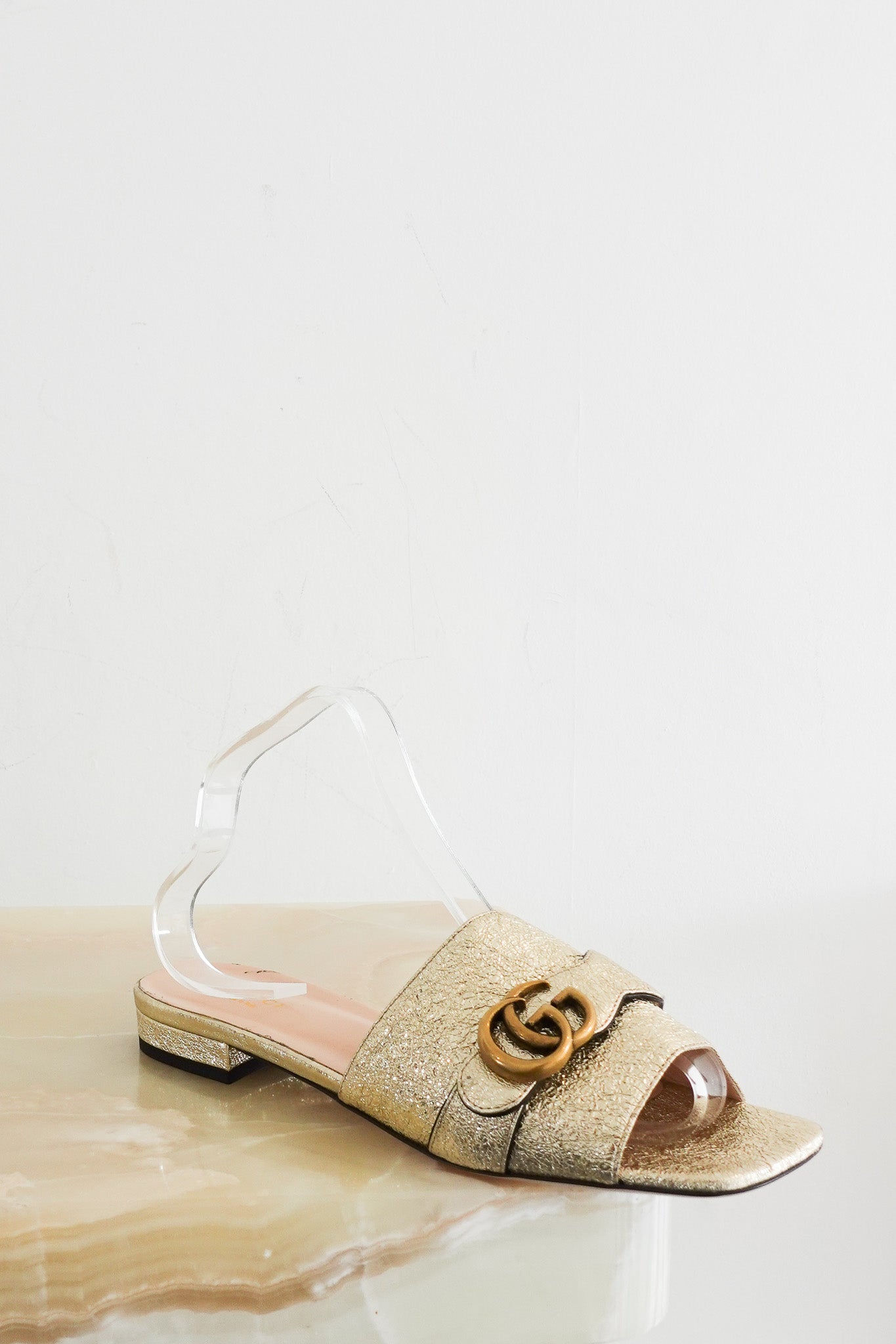 Gucci Marmont Gold Sandals RRP £600 | Authentic Preloved - Reloved Again