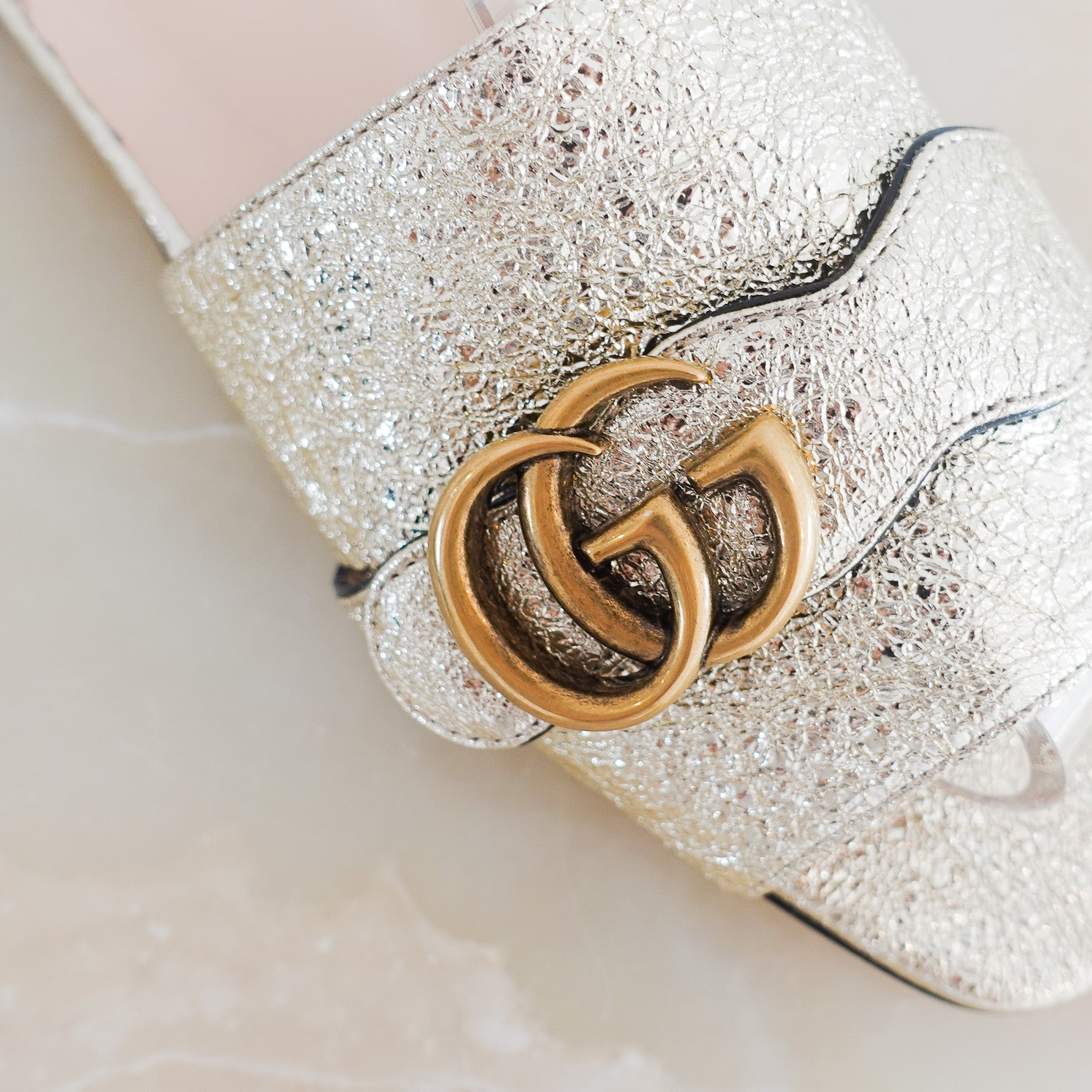 Gucci Marmont Gold Sandals RRP £600 | Authentic Preloved - Reloved Again