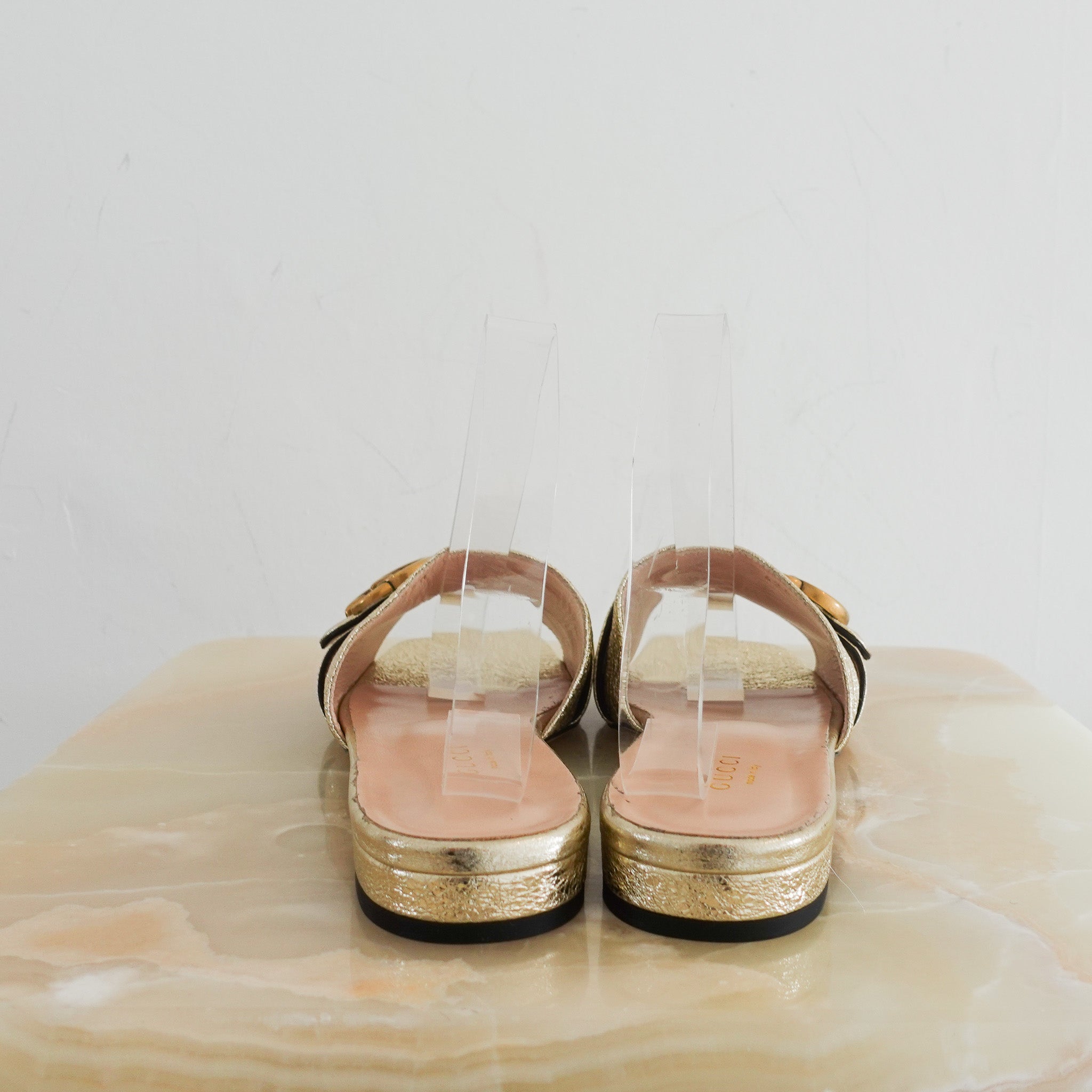 Gucci Marmont Gold Sandals RRP £600 | Authentic Preloved - Reloved Again