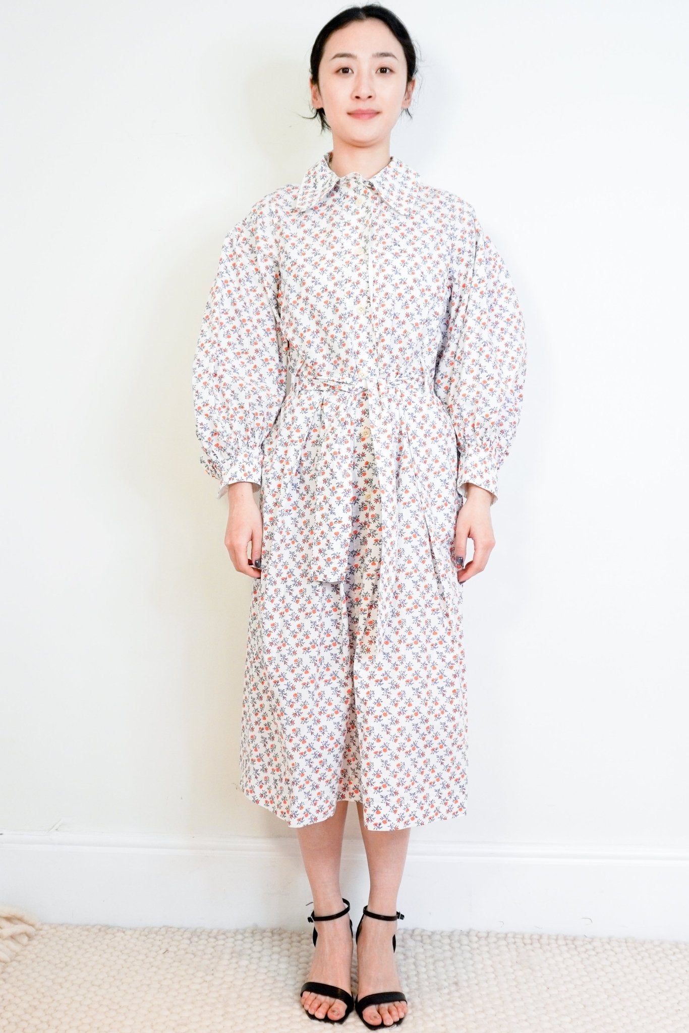 Thierry Colson White & Orange Floral Dress RRP £450 | Authentic & Preloved - Reloved Again