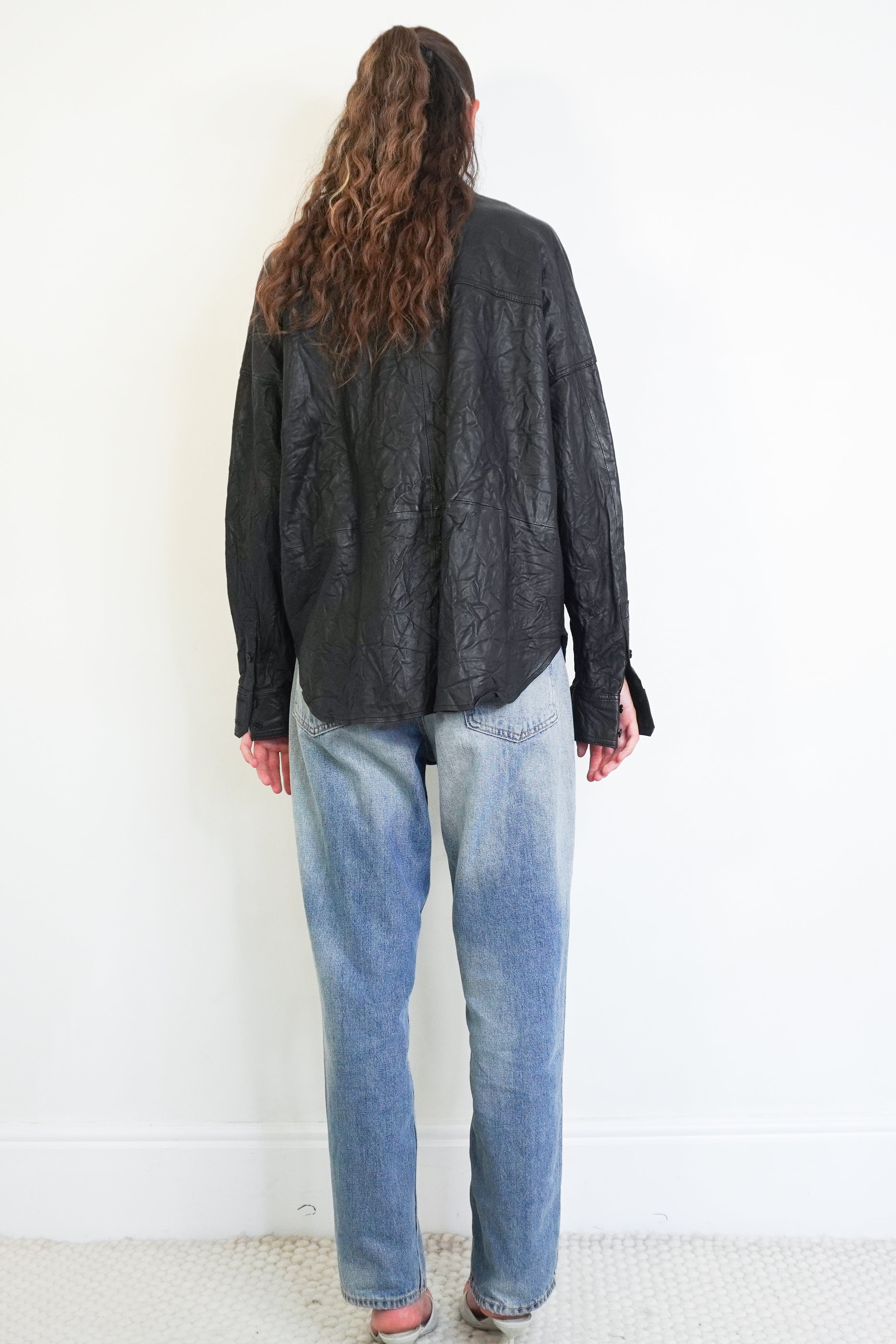 Zadig & Voltaire Black Lambskin Leather Shirt (RRP £500) | Authentic Preloved