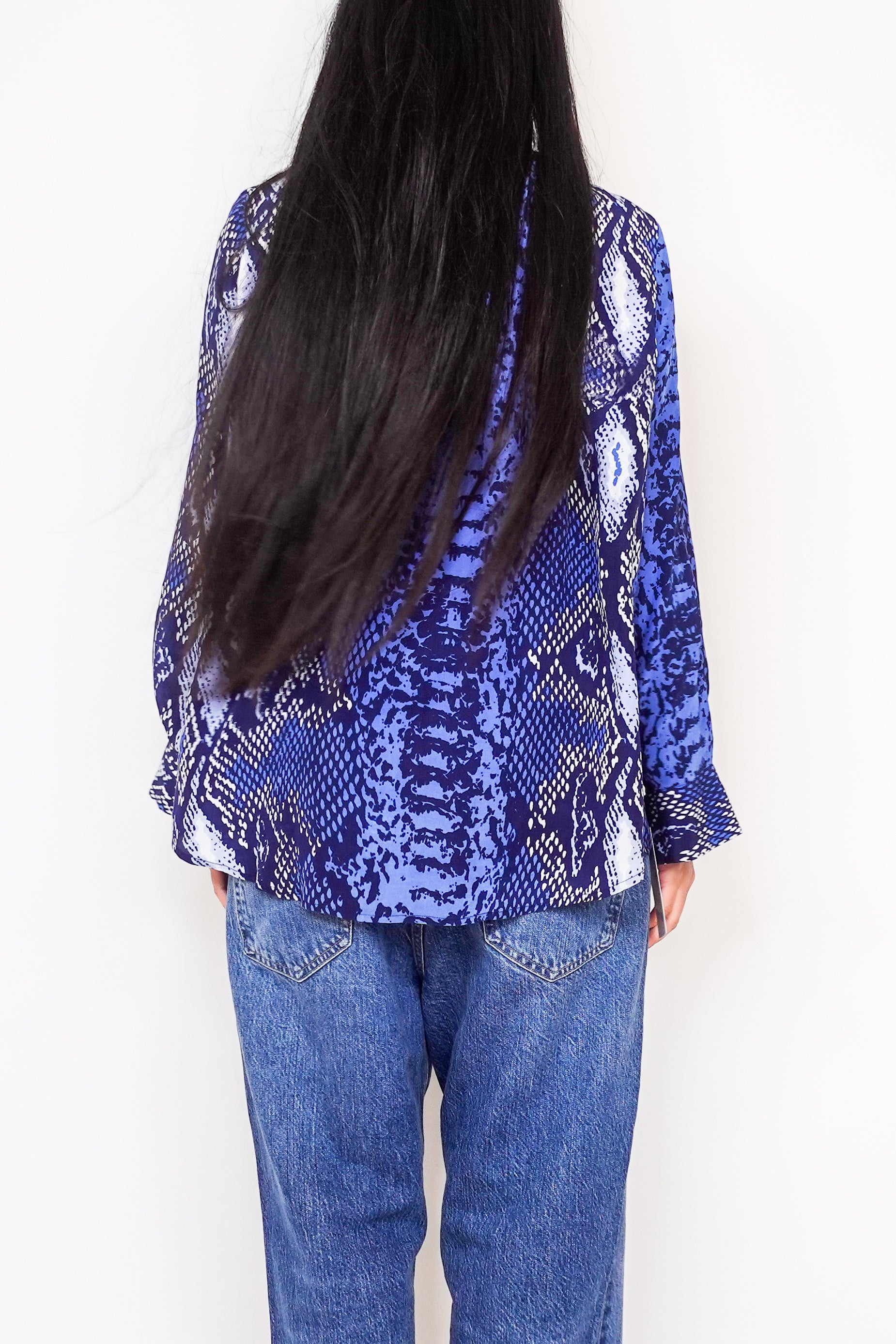 Blue silk blouse RRP £125