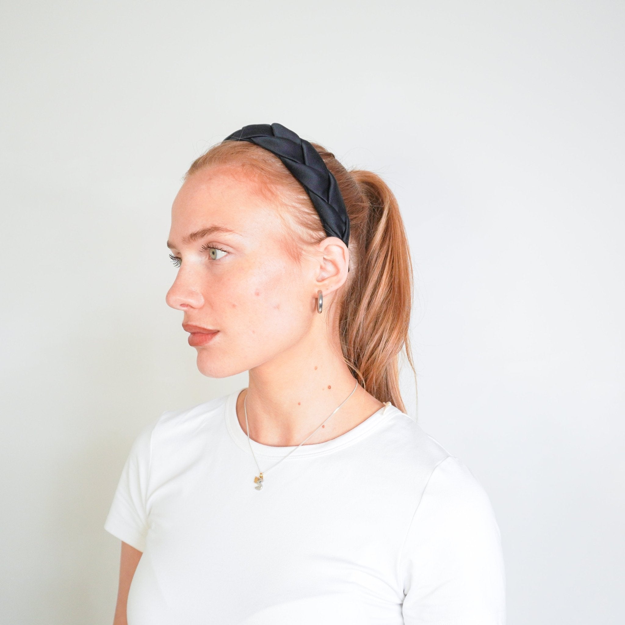 Sophie Buhai Twisted Black Satin Headband (RRP £250) | Authentic Preloved - Reloved Again
