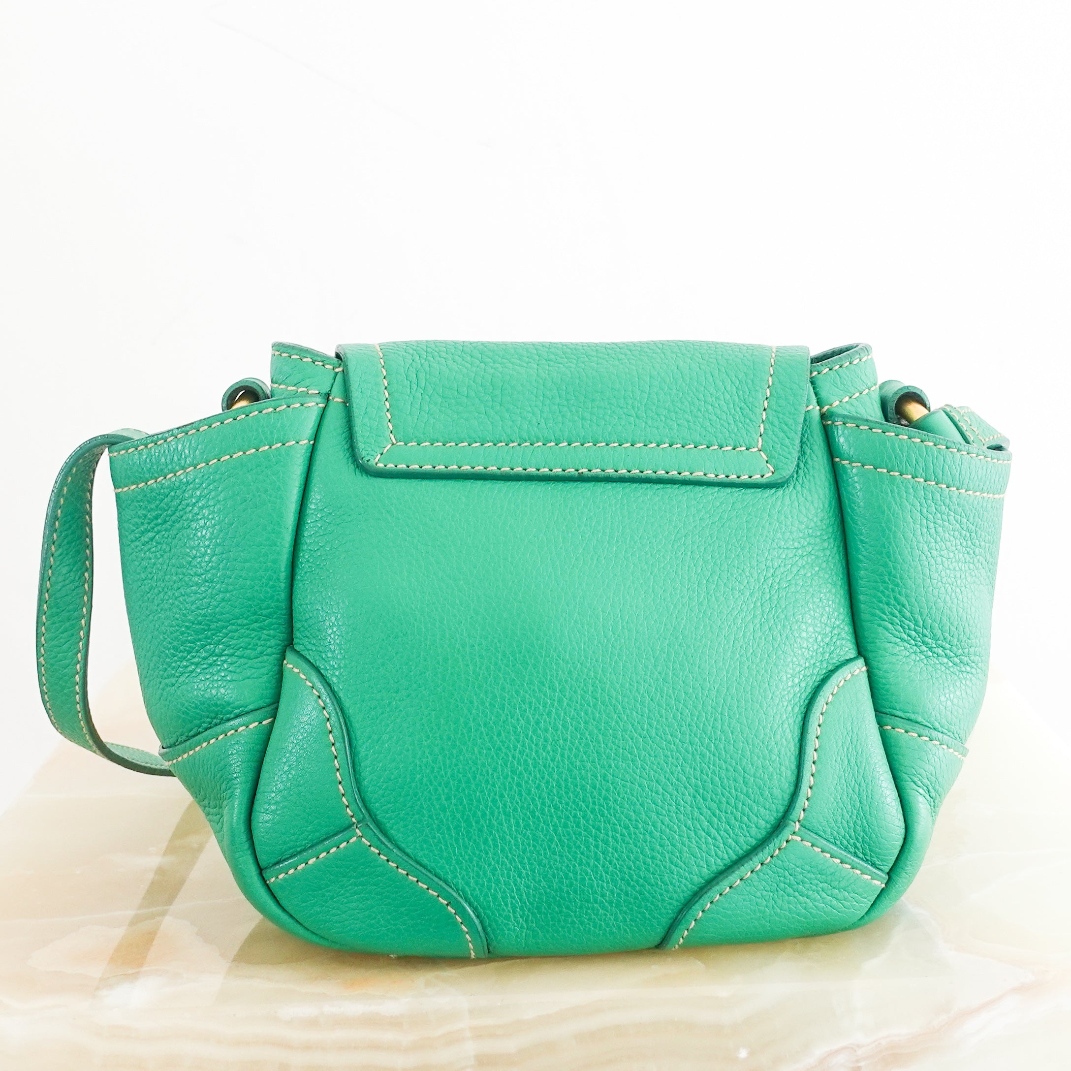 Green classic vitello danio crossbody