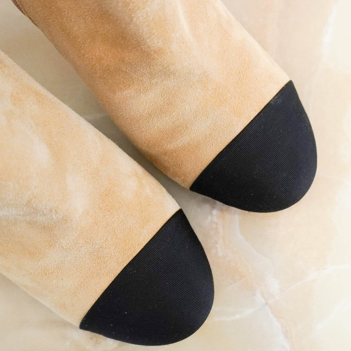 Chanel Cap Toe Beige Suede Leather Boots RRP £1300| Authentic Preloved - Reloved Again