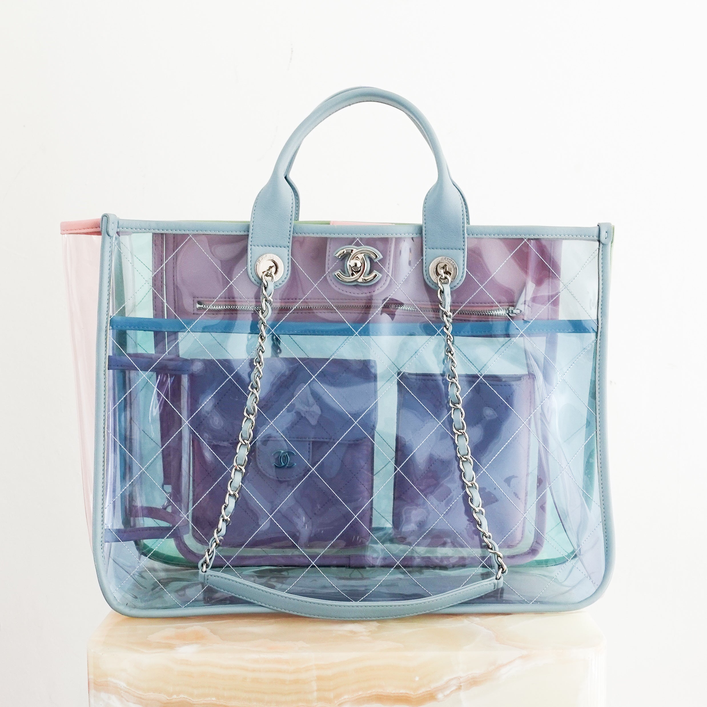 Chanel PVC Leather Coco Splash Shopping Tote RRP £4K | Authentic Preloved