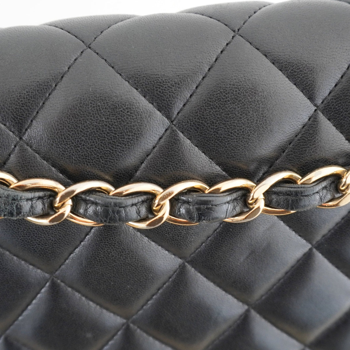 Chanel Jumbo Classic Handbag in Black Lambskin Leather with Gold-Tone Hardware (RRP £10,050) | Authentic Preloved - Reloved Again