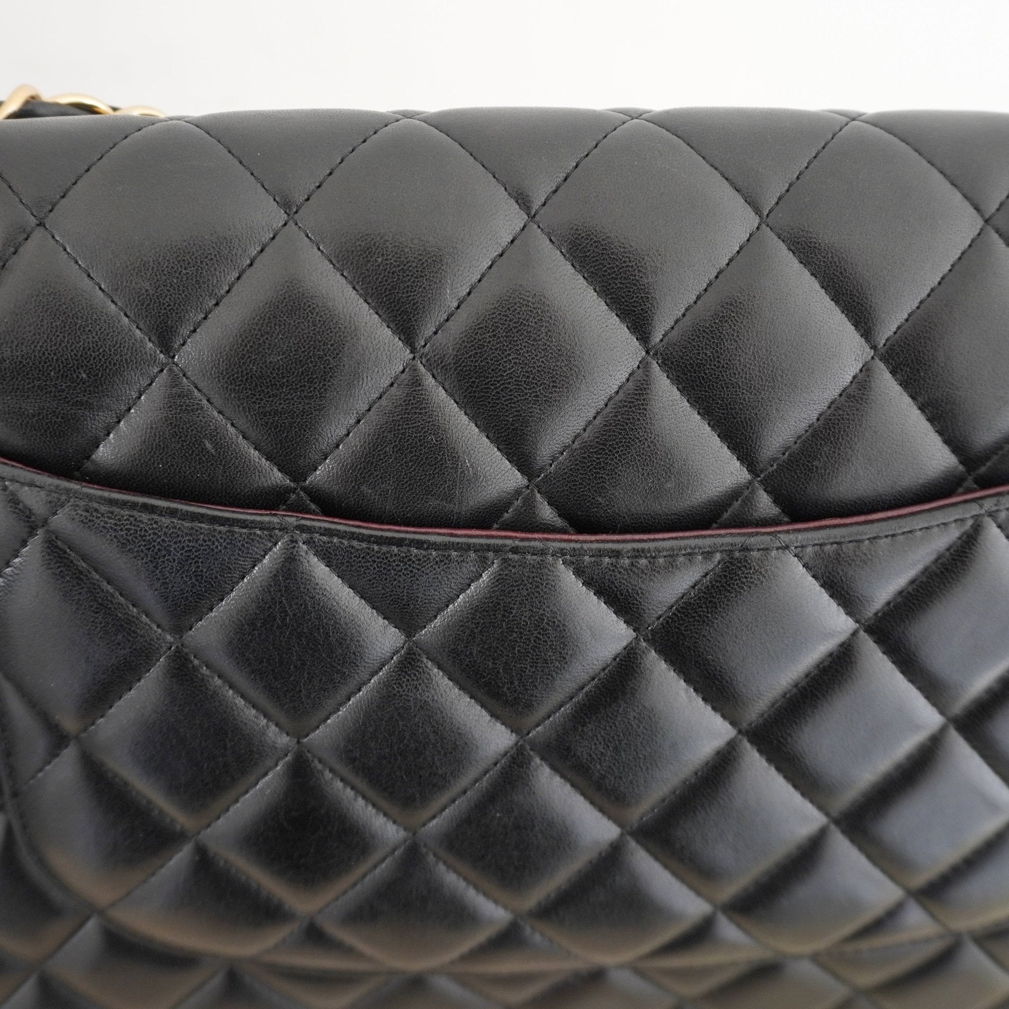 Chanel Jumbo Classic Handbag in Black Lambskin Leather with Gold-Tone Hardware (RRP £10,050) | Authentic Preloved - Reloved Again