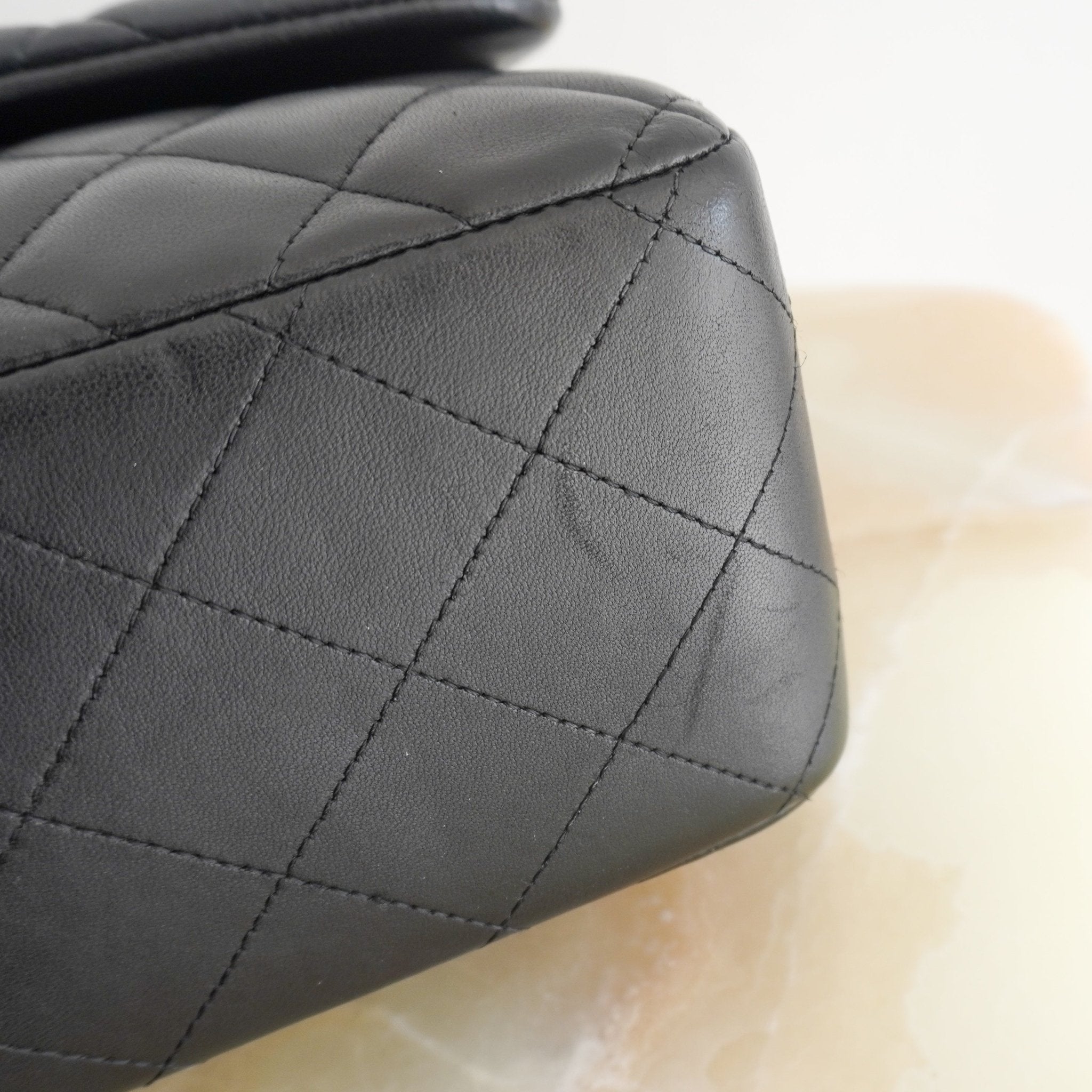 Chanel Jumbo Classic Handbag in Black Lambskin Leather with Gold-Tone Hardware (RRP £10,050) | Authentic Preloved - Reloved Again