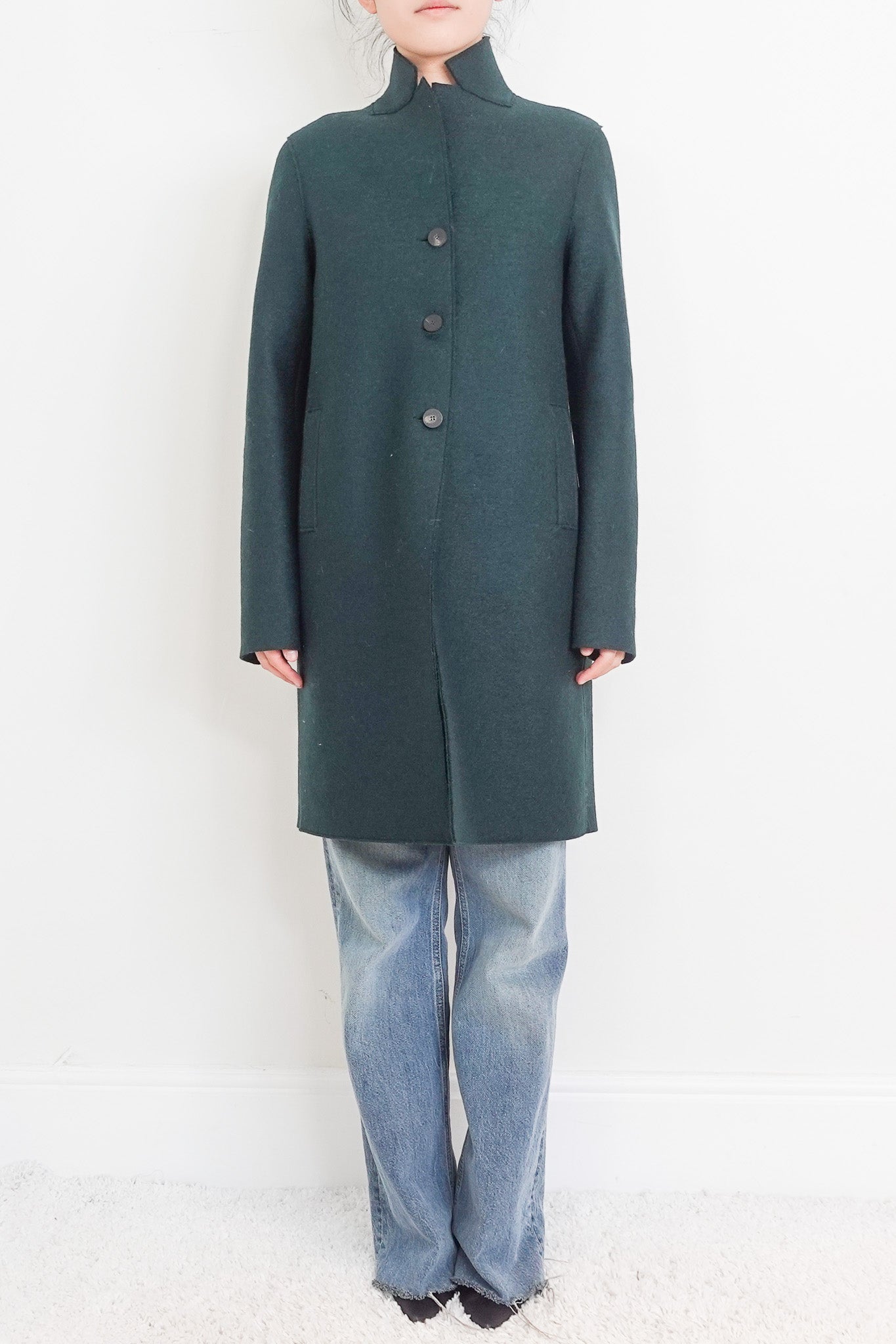 Single faced green coat RRP £500