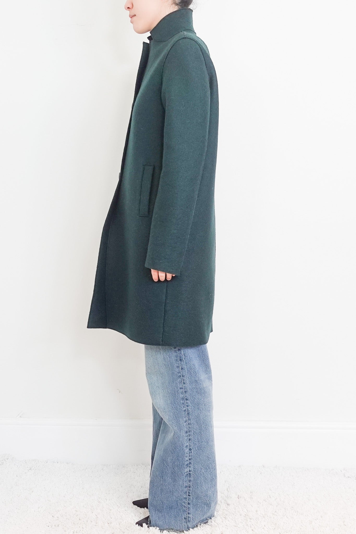 Single faced green coat RRP £500