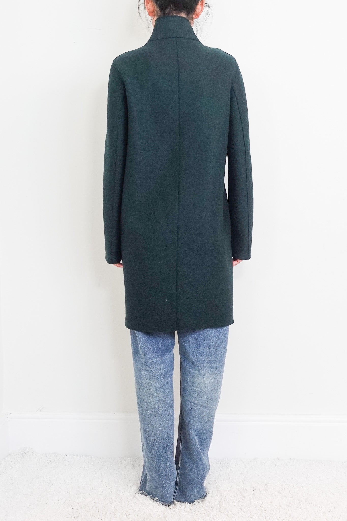 Single faced green coat RRP £500