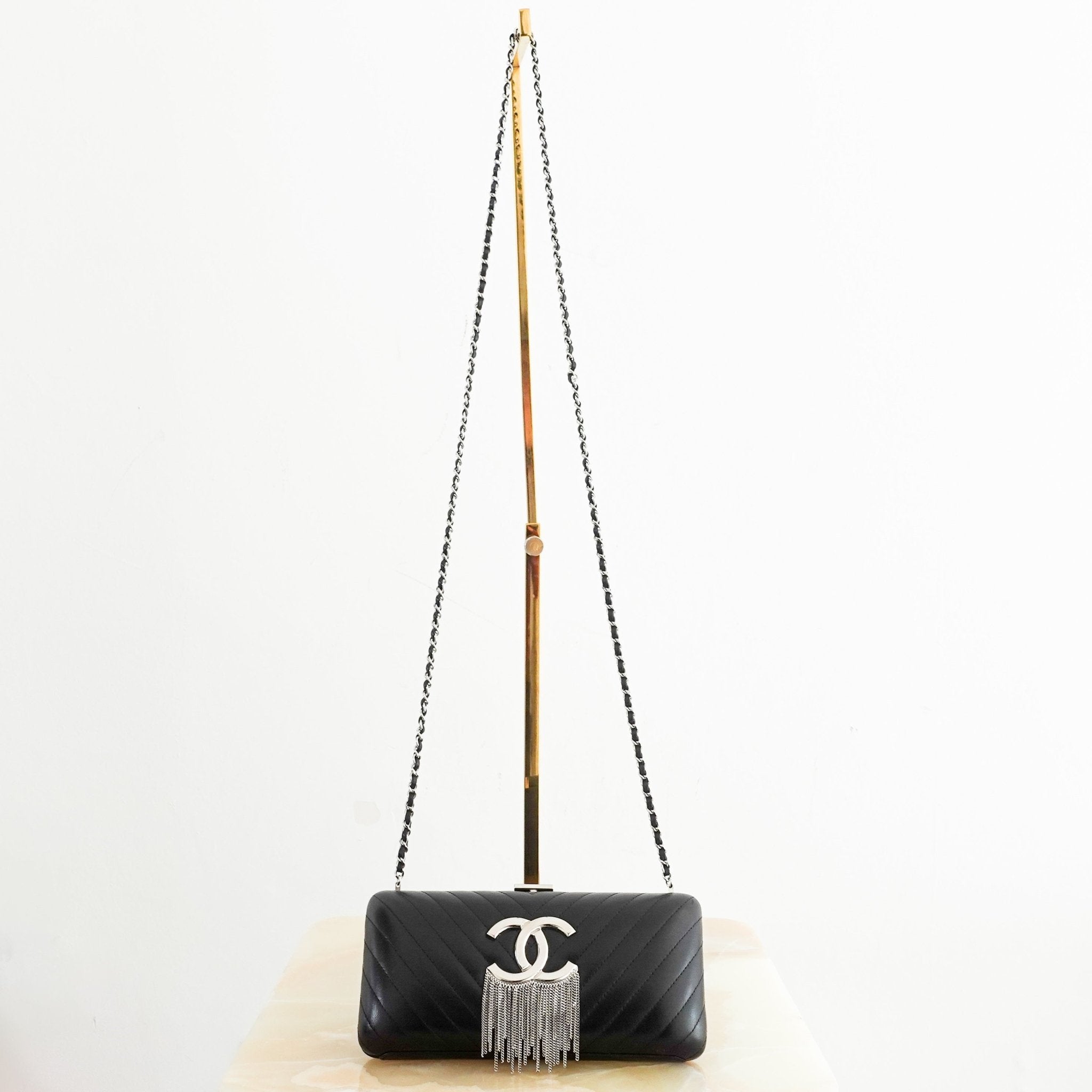 Chanel Chevron fringe clutch Spring 2018 | Authentic Preloved - Reloved Again