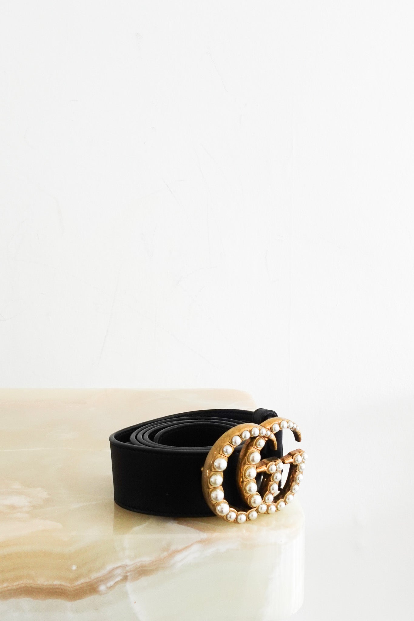Gucci GG Pearl Gold Belt RRP £450 | Authentic Preloved - Reloved Again