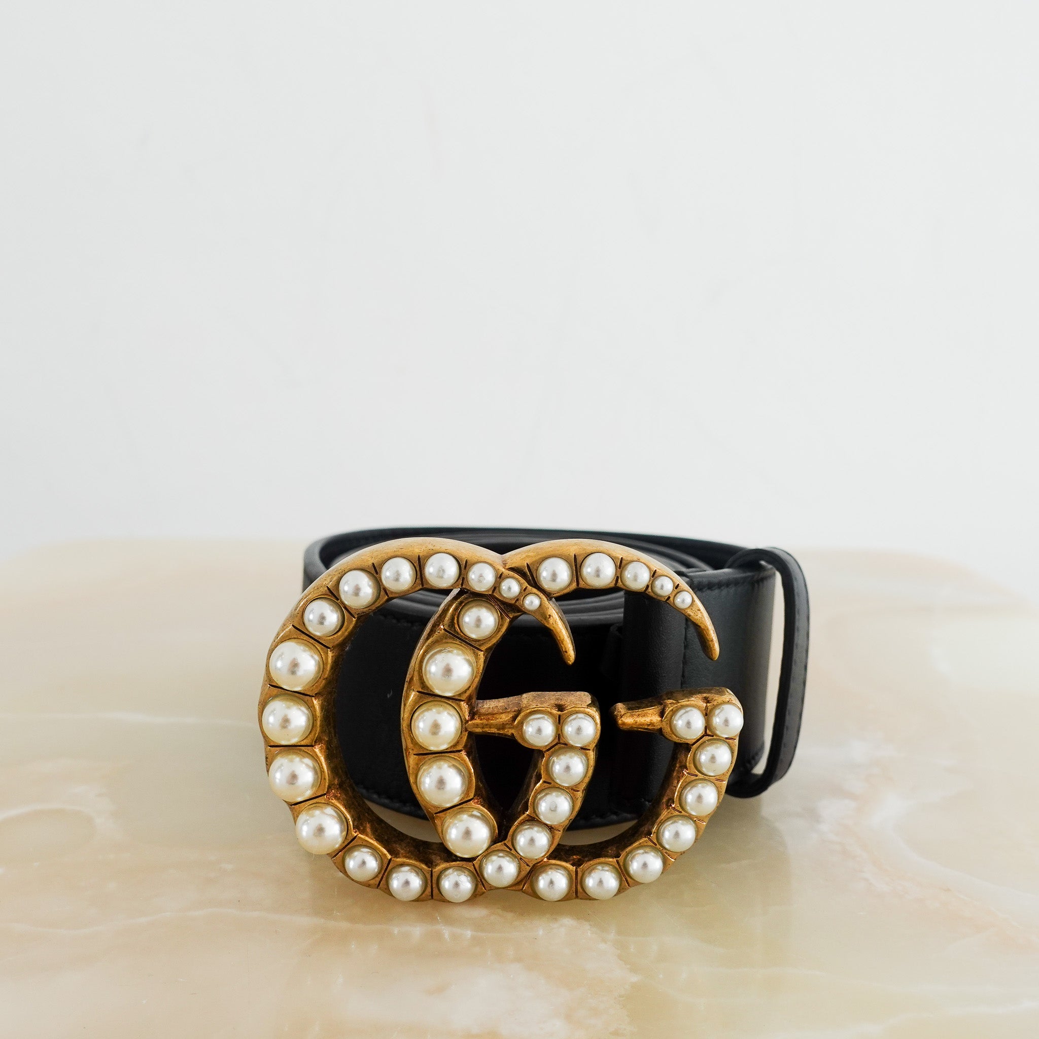Gucci GG Pearl Gold Belt RRP £450 | Authentic Preloved - Reloved Again