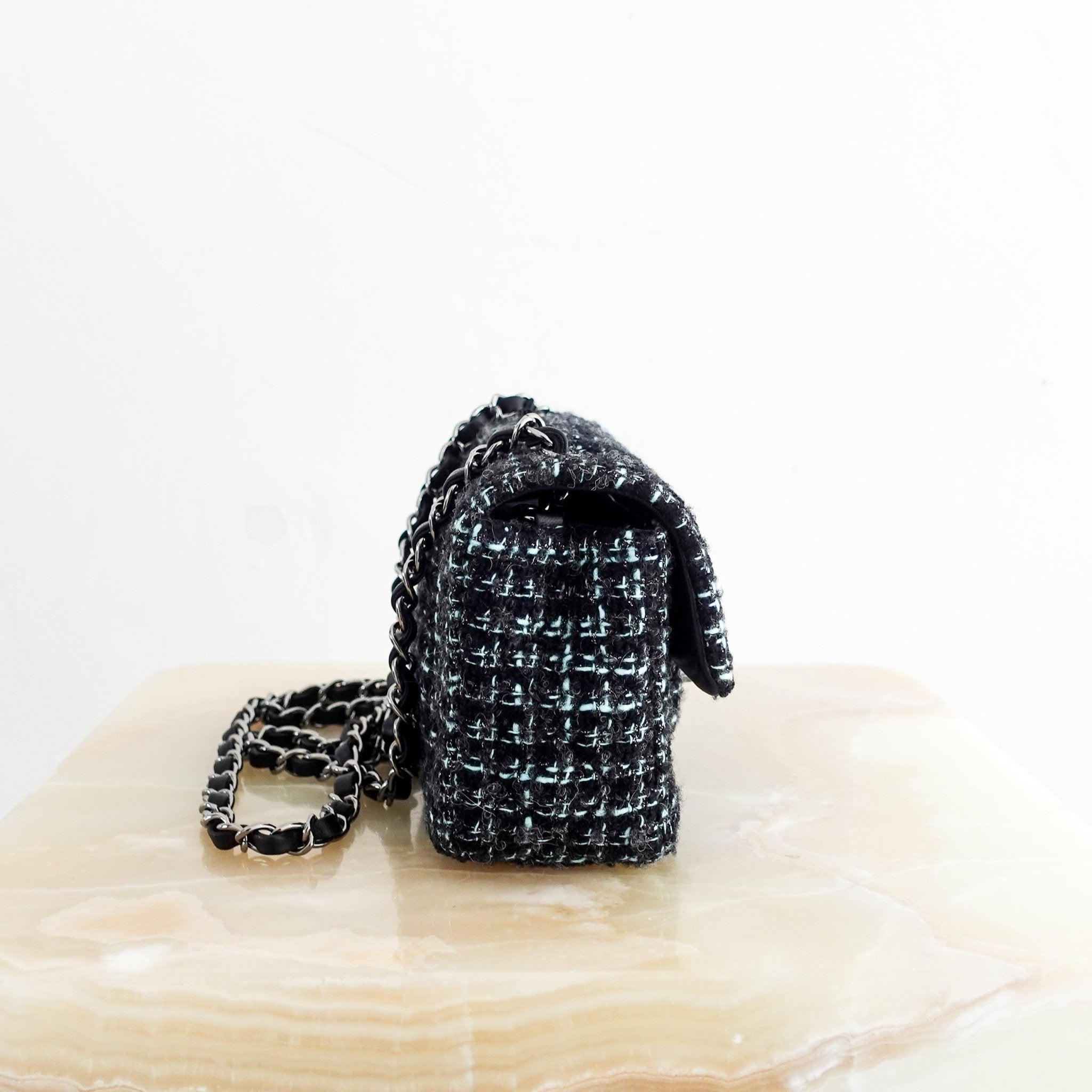 RARE Chanel Black Tweed mini Flap Bag | Authentic Preloved - Reloved Again