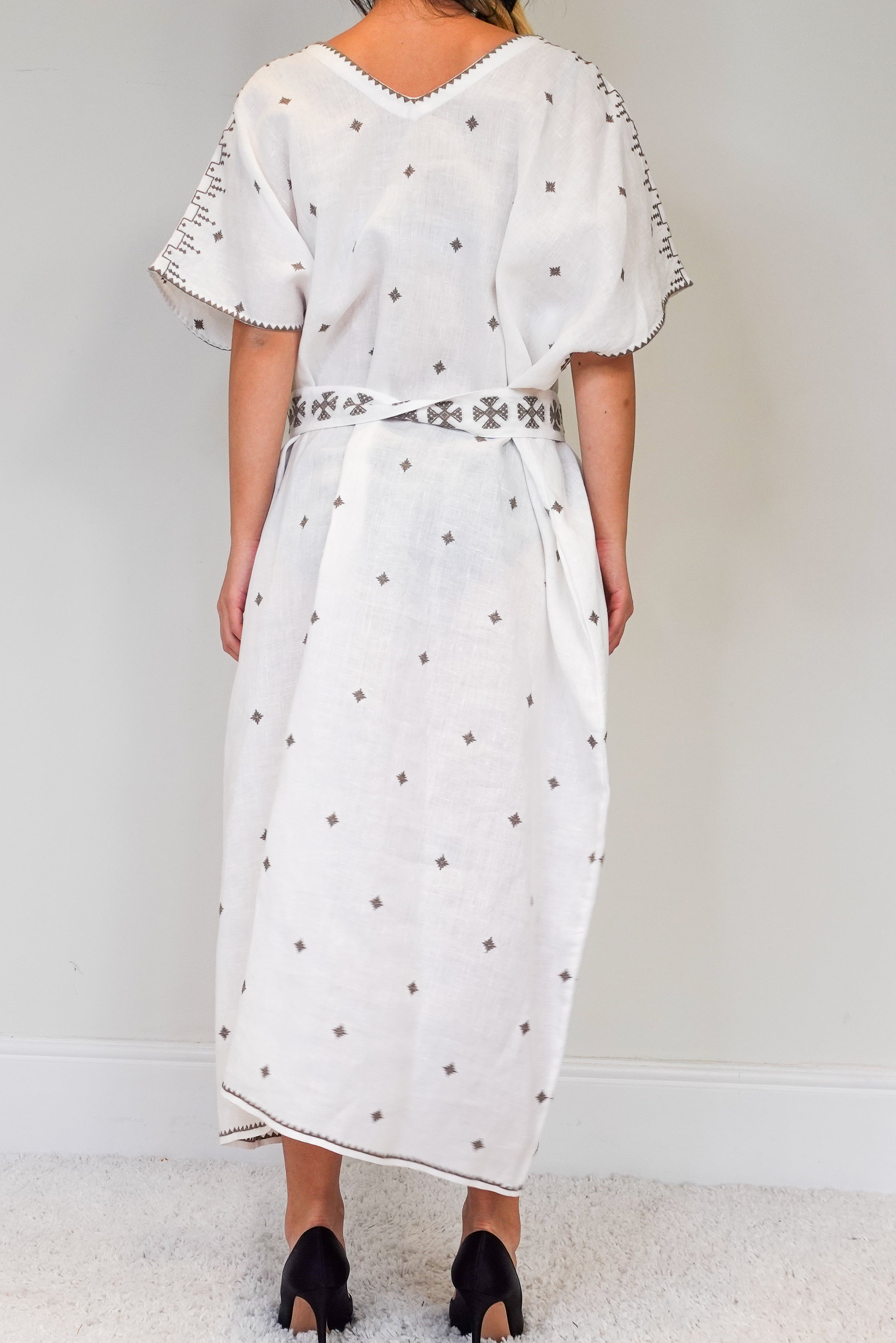 New White Patterned Kaftan RRP £226