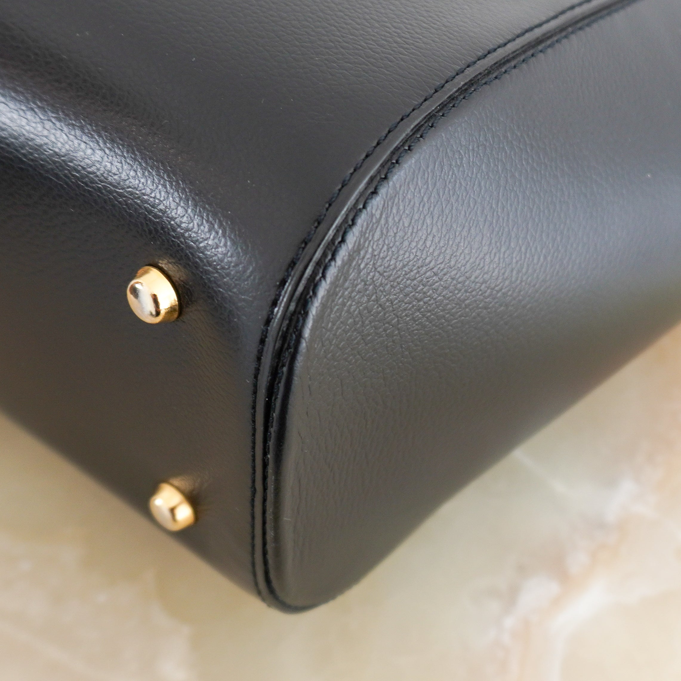Delvaux Vintage Charme Bag in Black Calf Leather with Gold-Tone Hardware (RRP £3700) | Authentic Preloved
