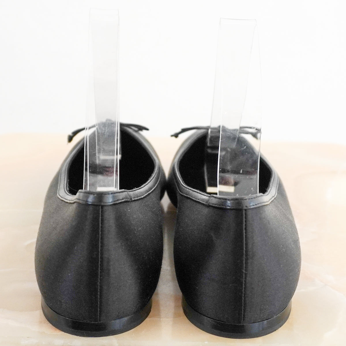Manolo Blahnik Satin Black Ballet Flats RRP £700 | Authentic Preloved