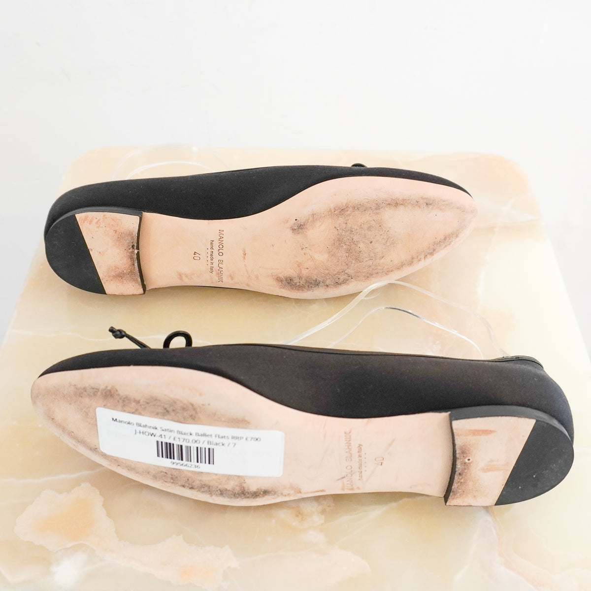 Manolo Blahnik Satin Black Ballet Flats RRP £700 | Authentic Preloved