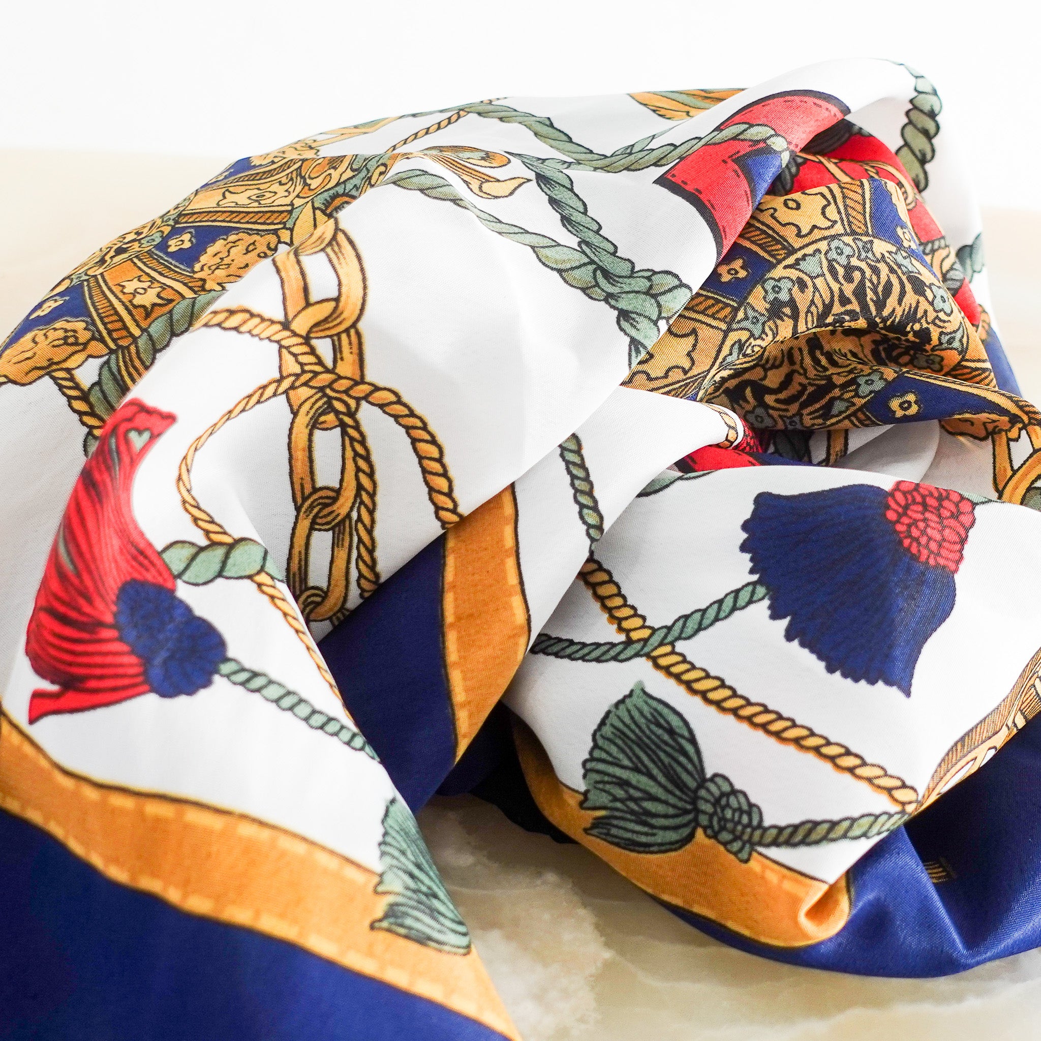 Navy print scarf RRP £350