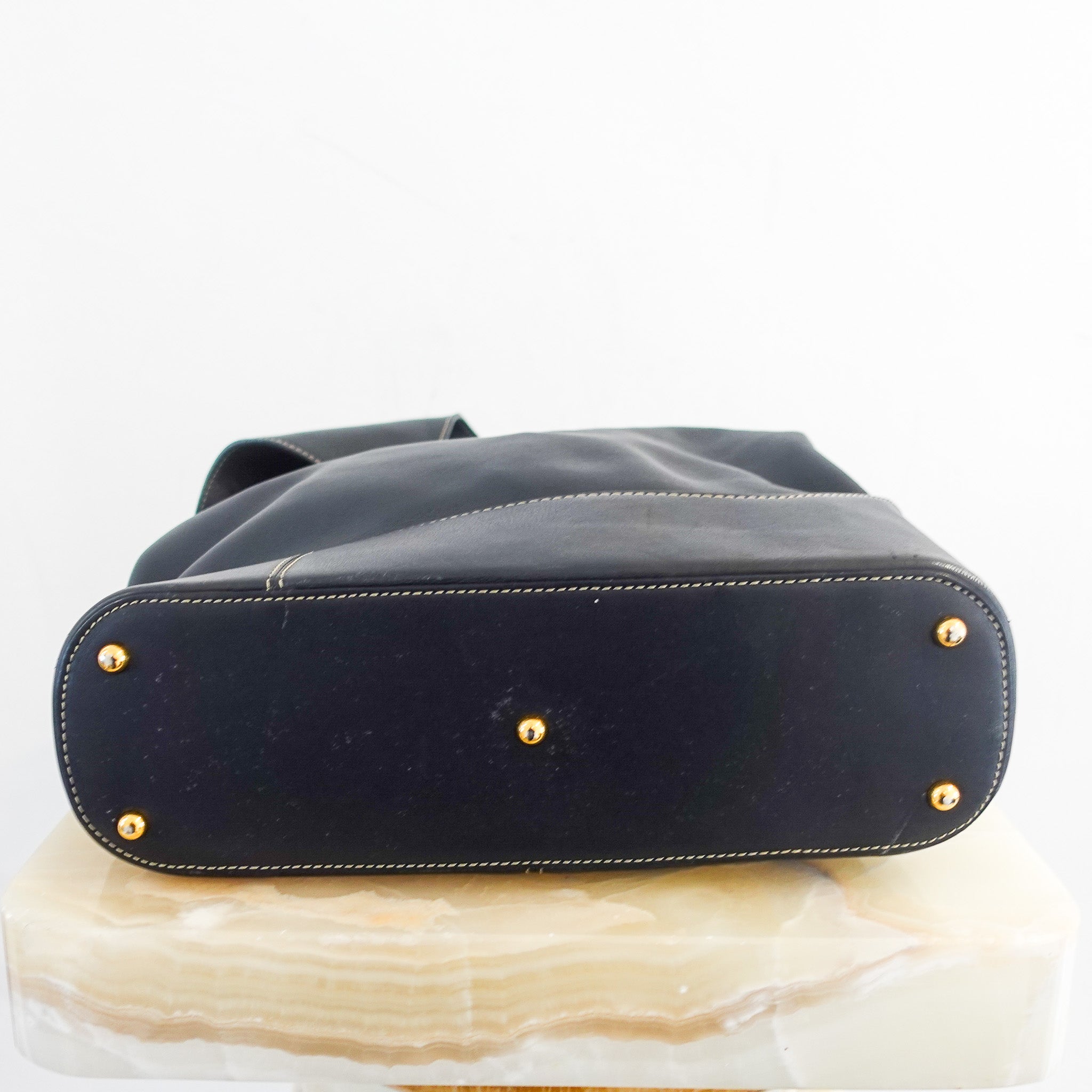 Anagram navy leather crossbody bag RRP £1k [final sale]