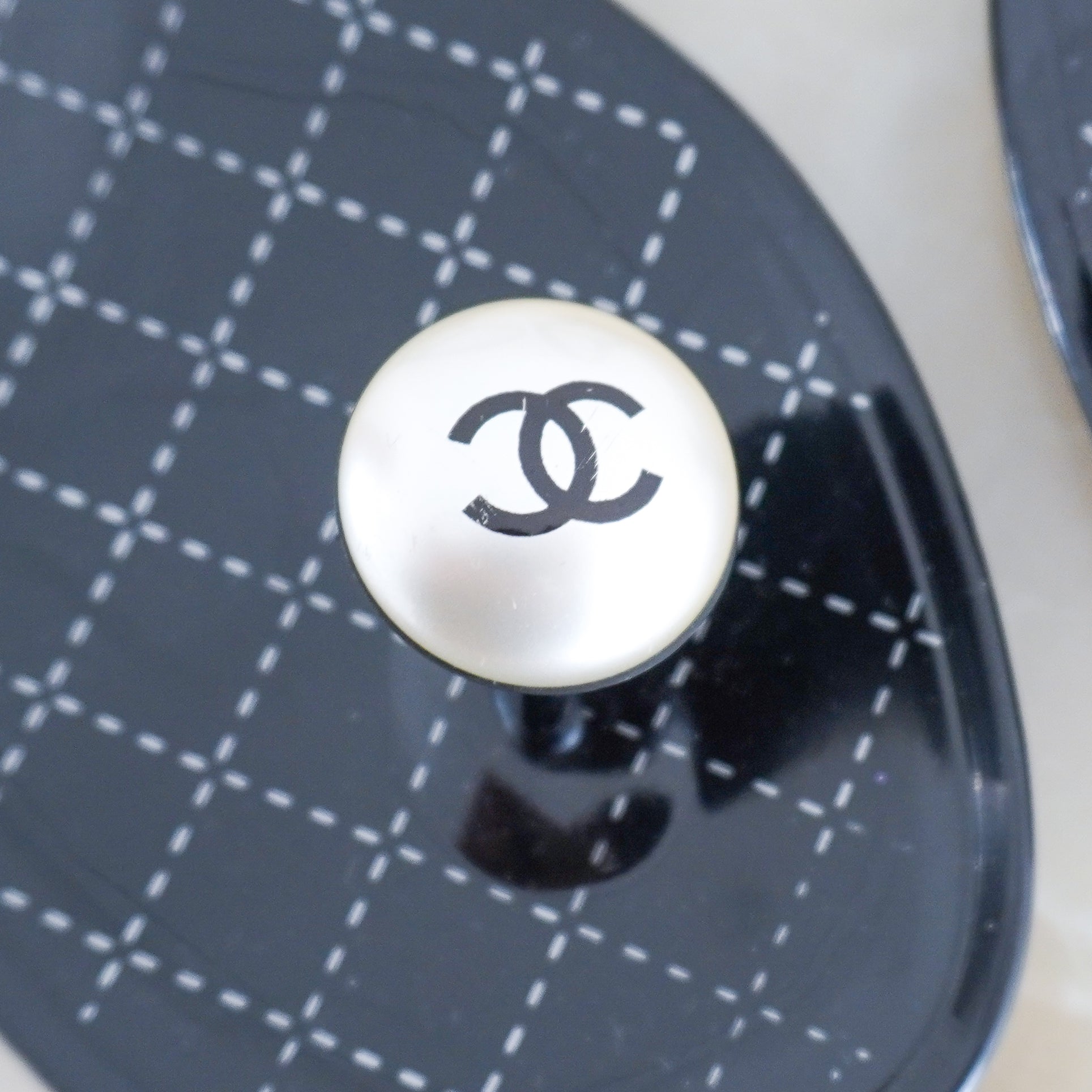 Chanel Black Pearl Jelly Sandals (RRP £1000) | Authentic Preloved - Reloved Again