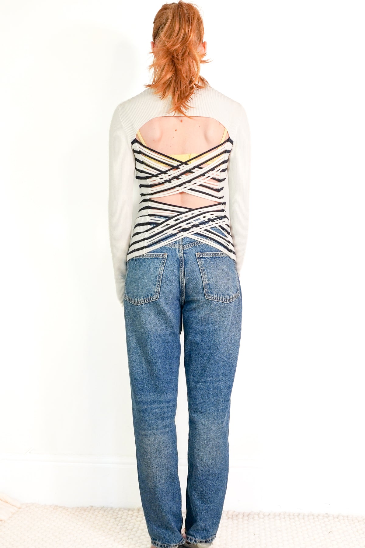 Jean Paul Gaultier Striped Cutout Top (RRP £370) | Authentic Preloved