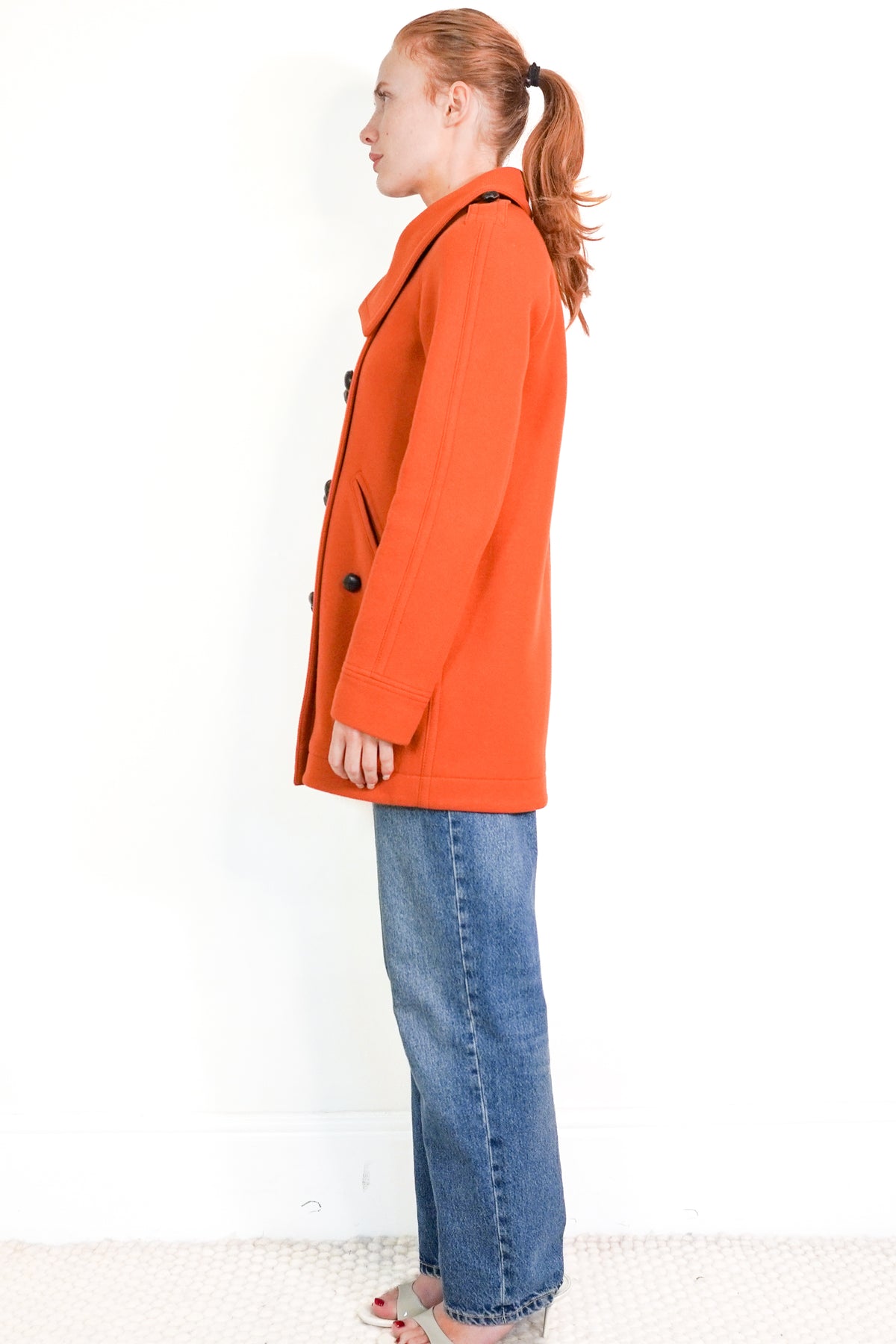 Burberry Brit Orange Wool Trench Coat (RRP £1000) | Authentic Preloved - Reloved Again