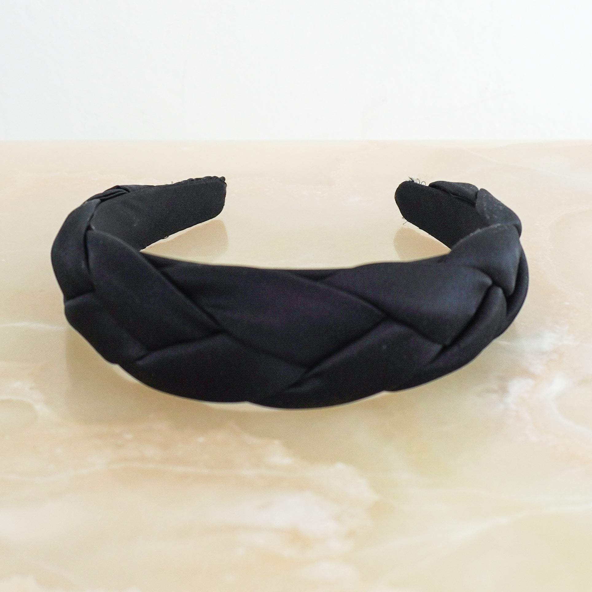Sophie Buhai Twisted Black Satin Headband (RRP £250) | Authentic Prelo
