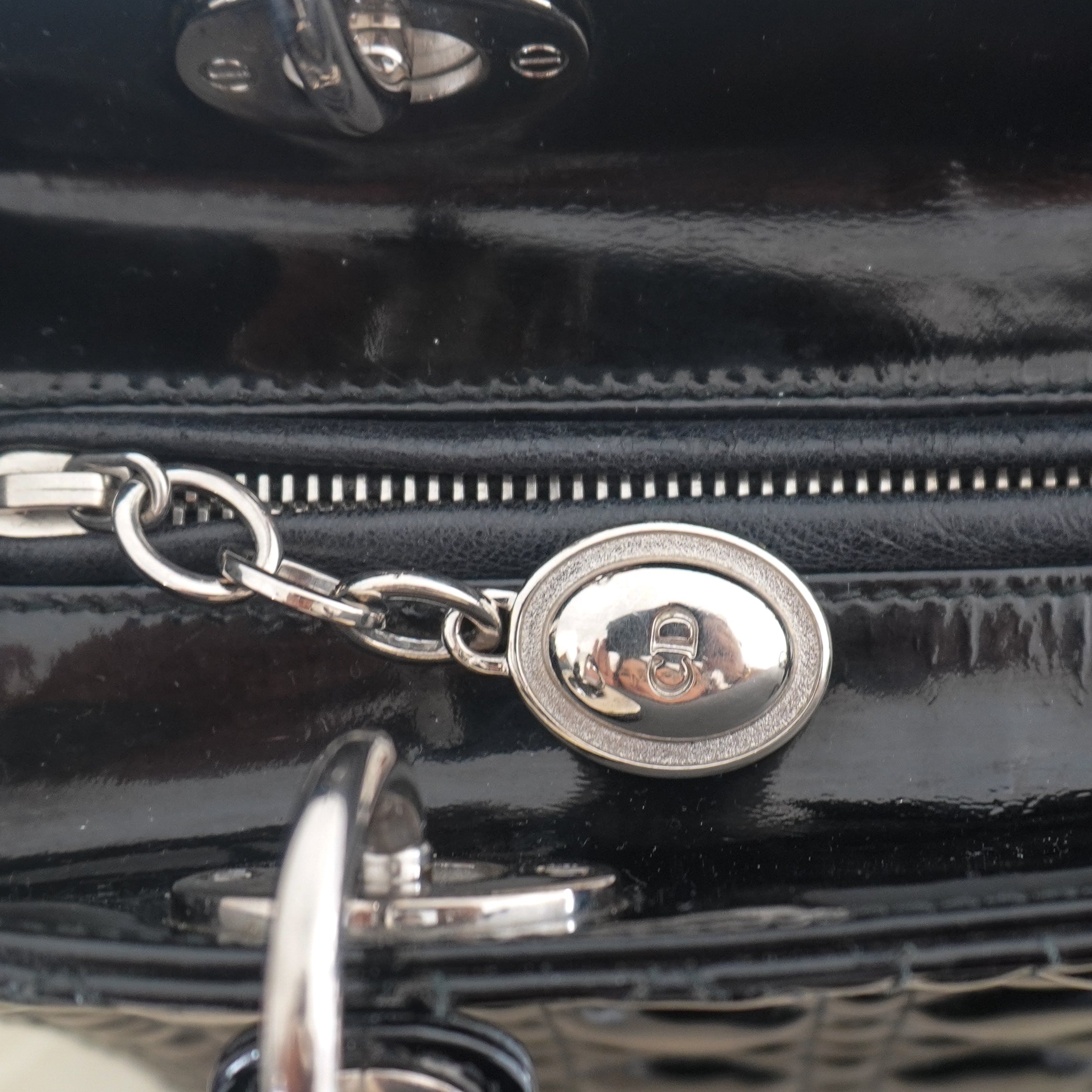 Dior Medium Lady Dior Bag Black Patent Cannage Lambskin (RRP £5300) | Authentic Preloved