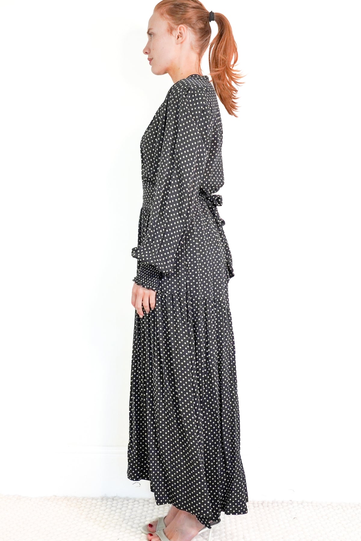 ME+EM Polka Dot Silk Crepe Maxi Dress (RRP £225) | Authentic Preloved