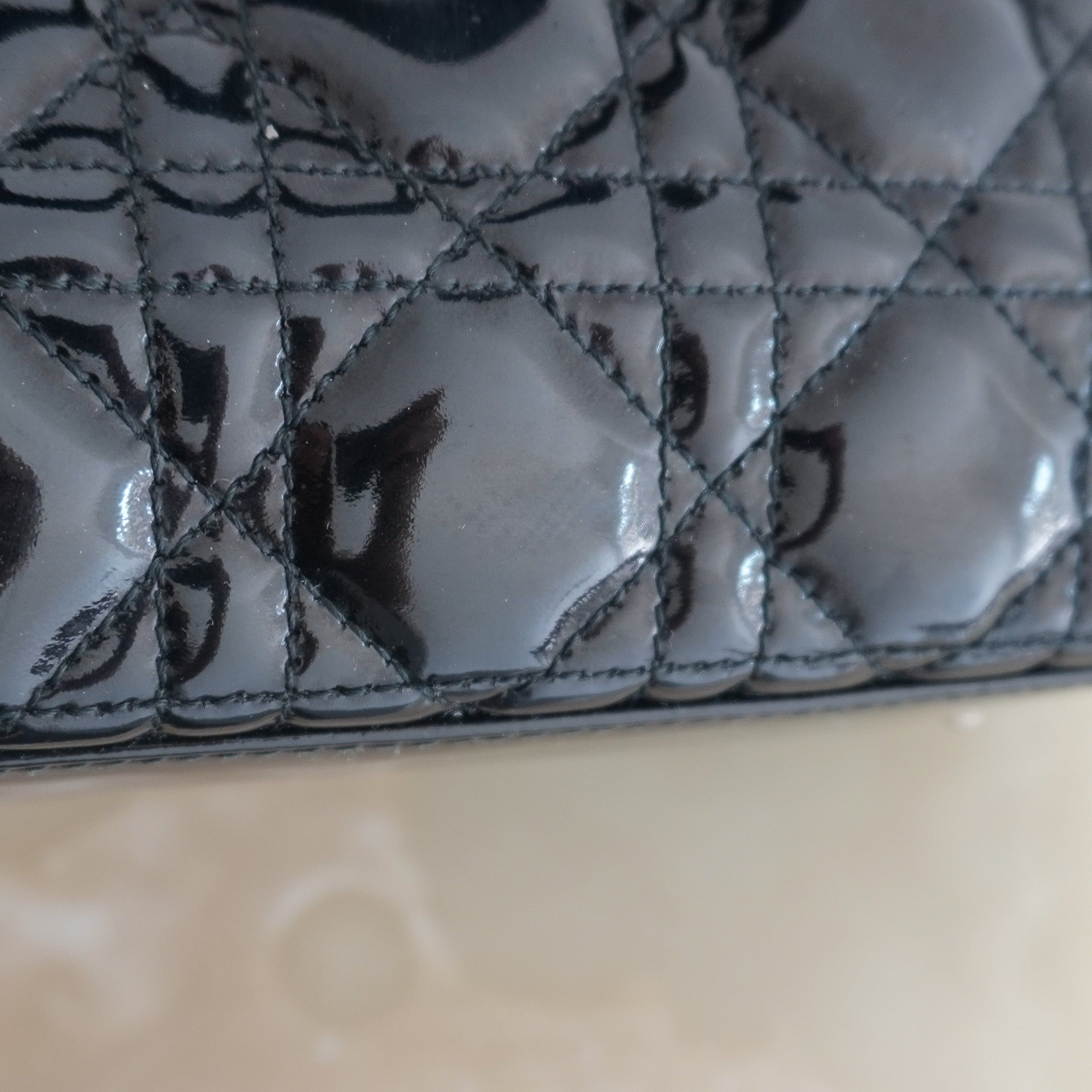 Dior Medium Lady Dior Bag Black Patent Cannage Lambskin (RRP £5300) | Authentic Preloved