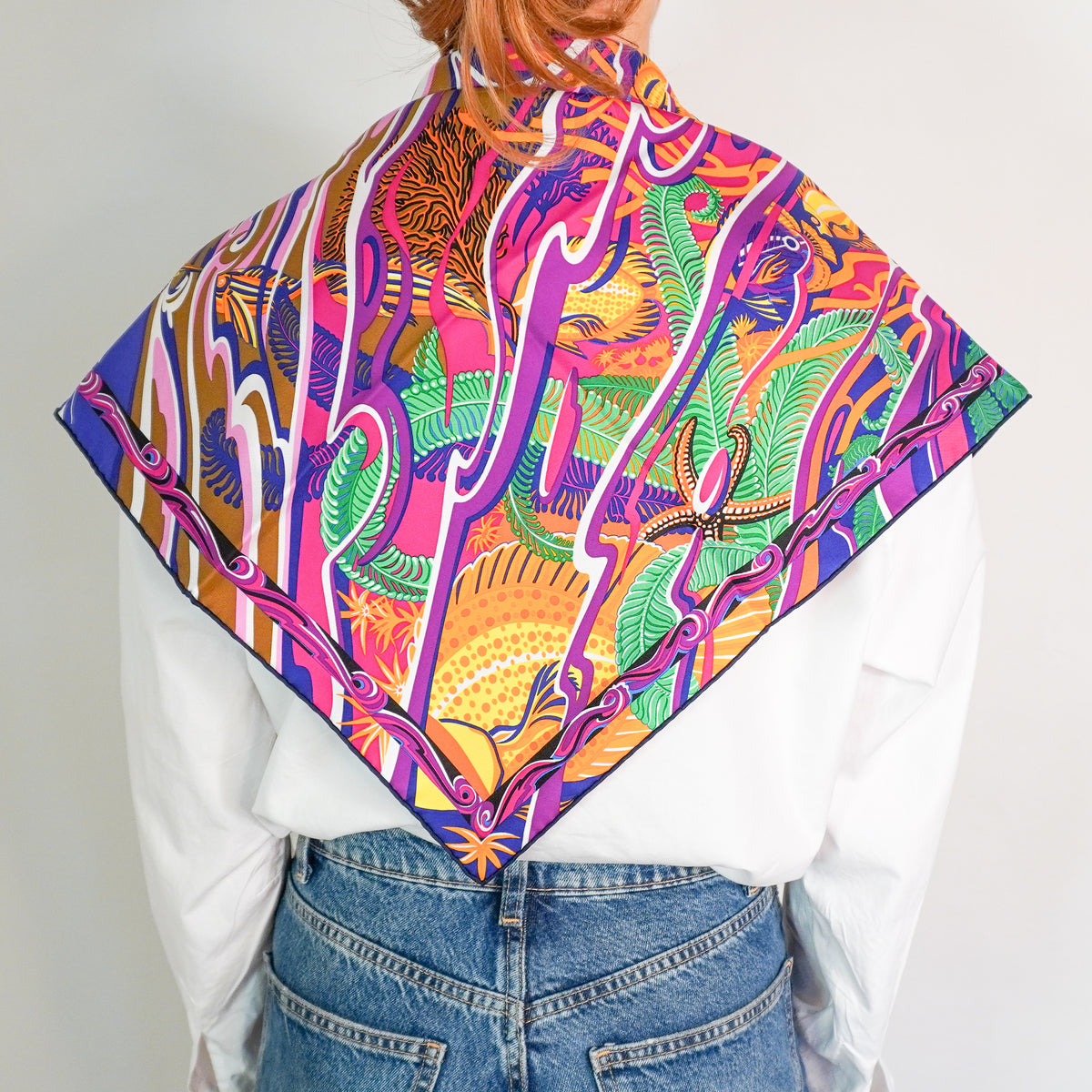 Hermes La Mer au ciel violet Carré scarf RRP £520| FINAL SALE Authentic Preloved