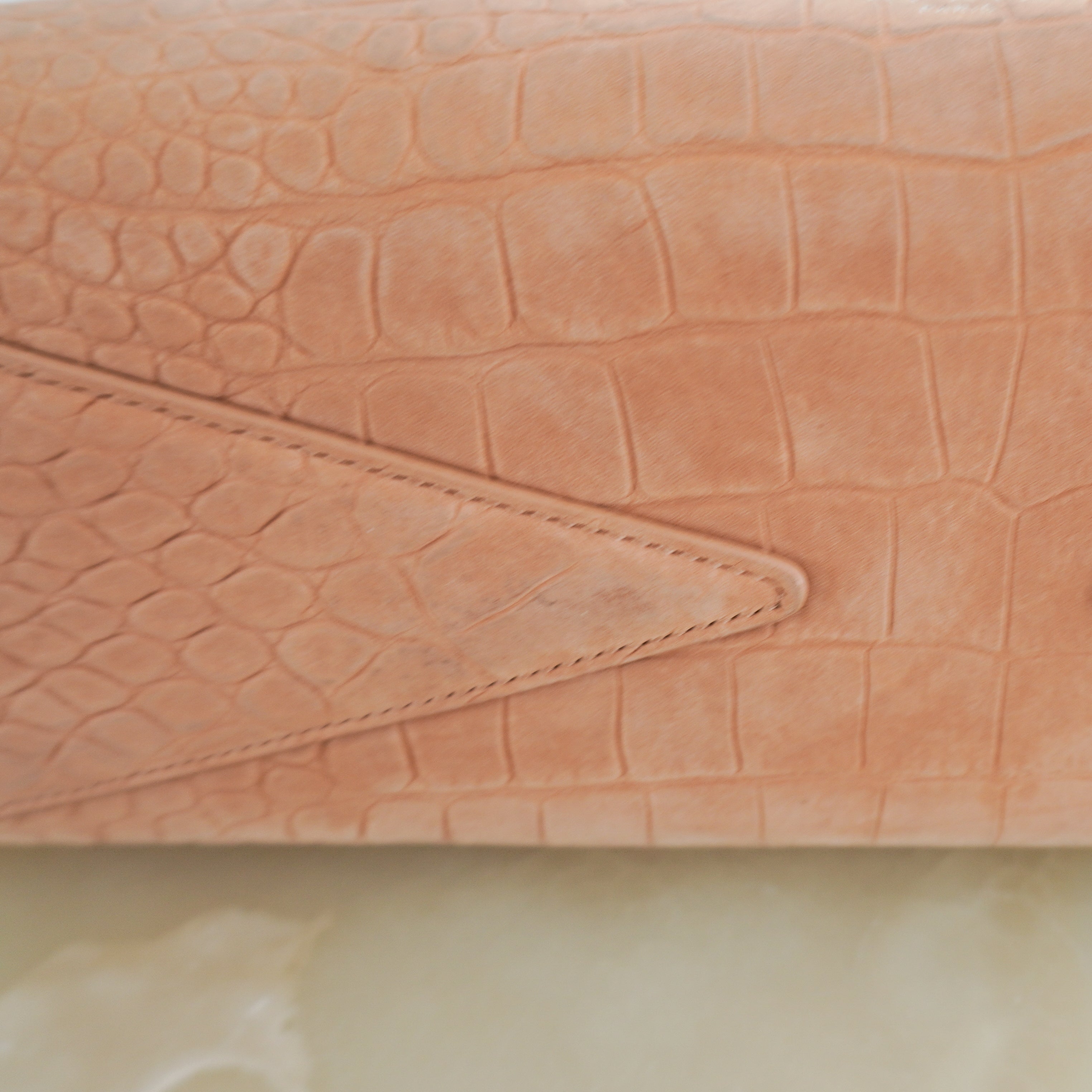 Alaïa Le Teckel Medium Croc-Embossed Suede Shoulder Bag Beige (RRP £2100) | Authentic Preloved