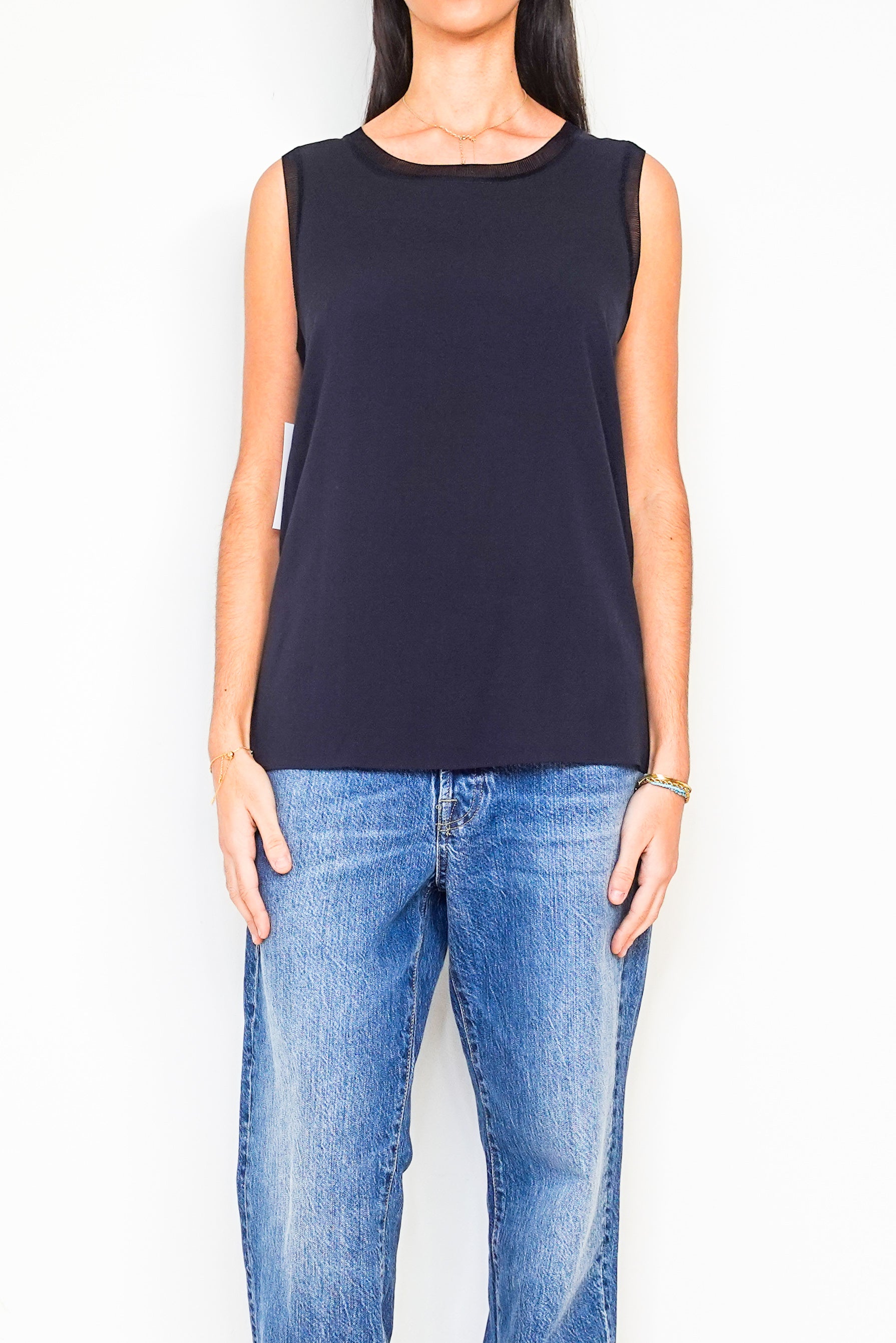 NEW Navy sleeveless Blouse £190