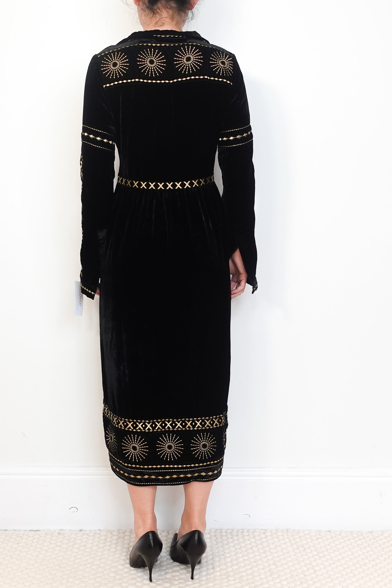 Dodo Bar Or Sara Embroidered Velvet Dress RRP £360 | Authentic Preloved - Reloved Again