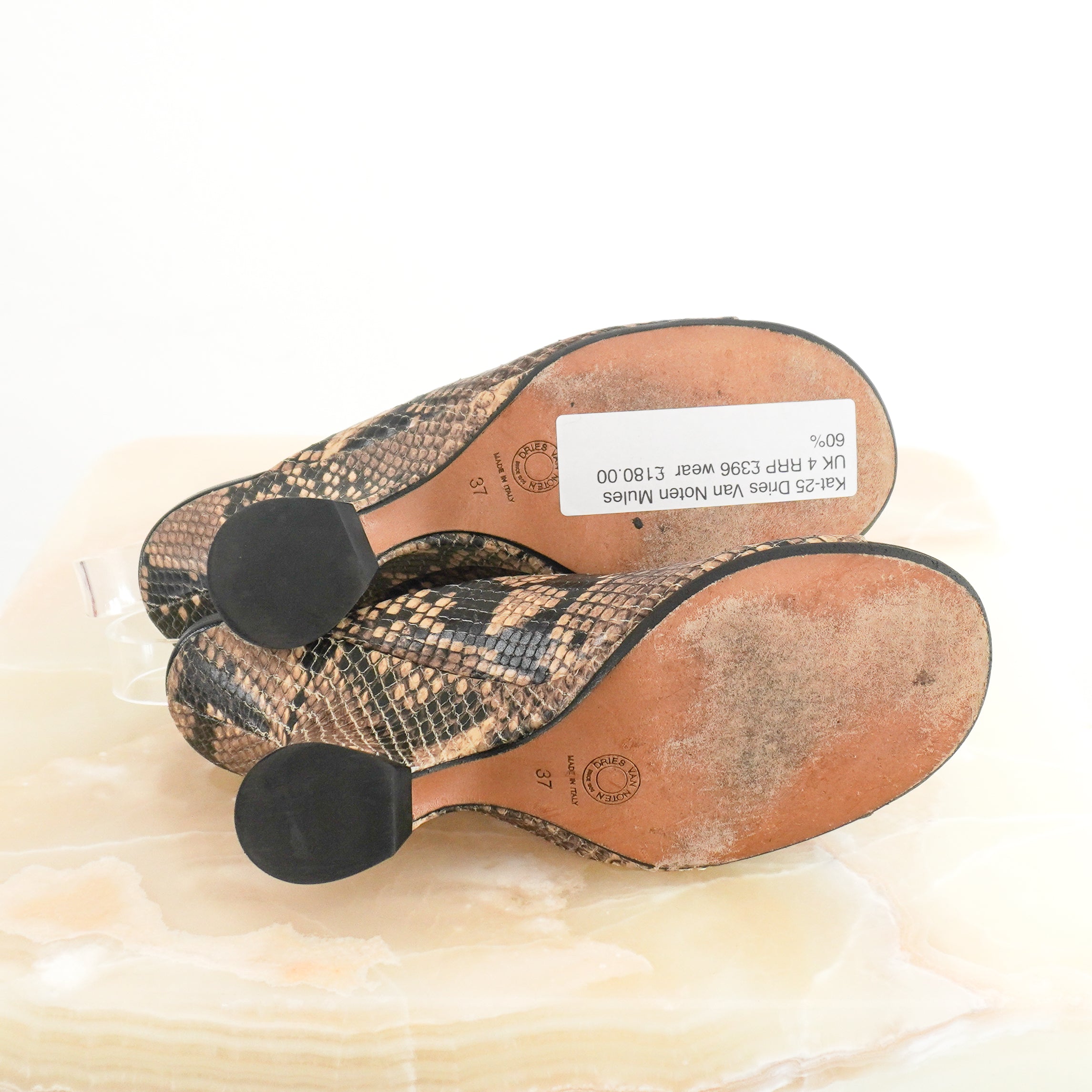 Dries Van Noten Snakeskin Wedge-Heel Mules (RRP £396) | Authentic Preloved