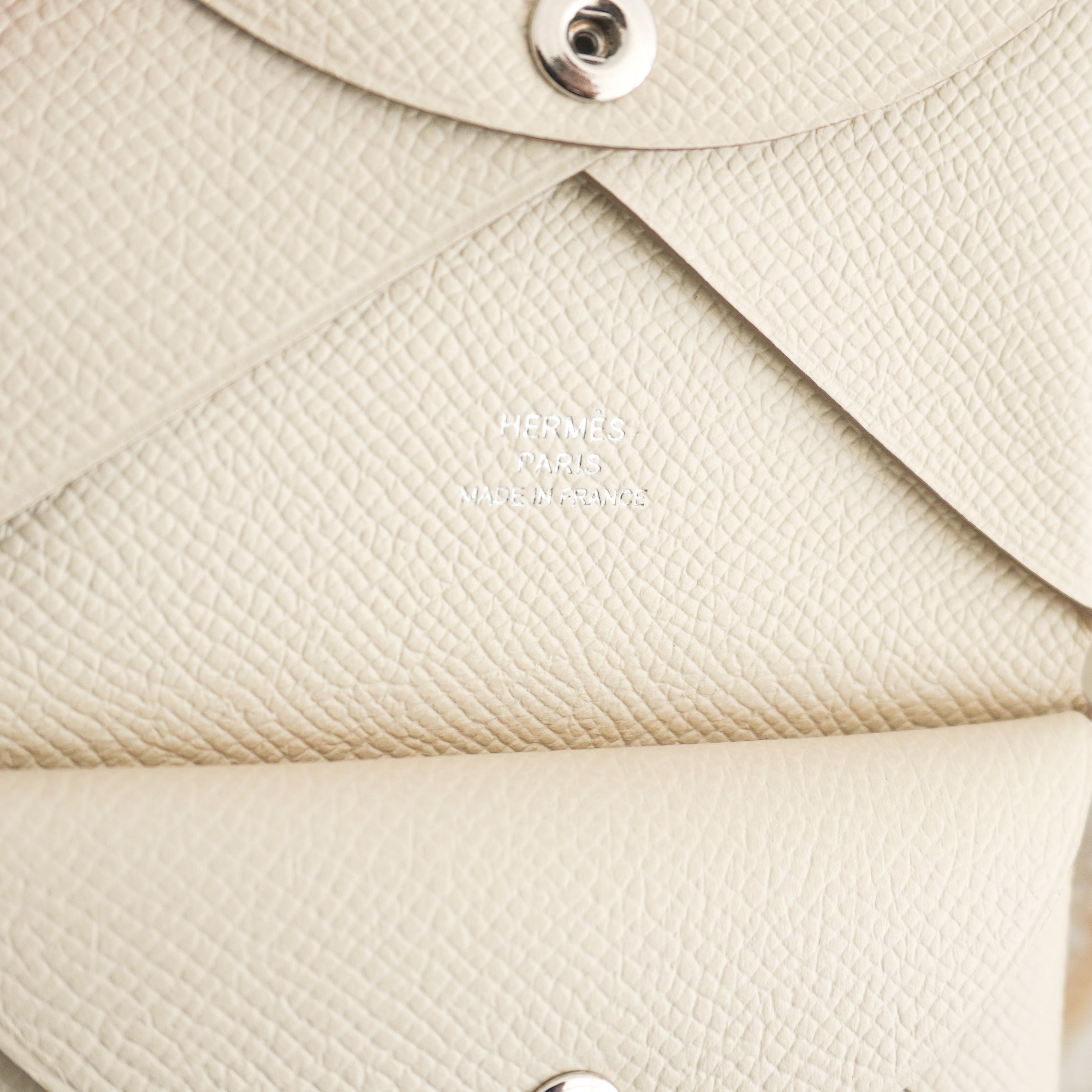 Hermès Calvi Card Holder in Cream Epsom Leather (RRP £530) | Authentic Preloved