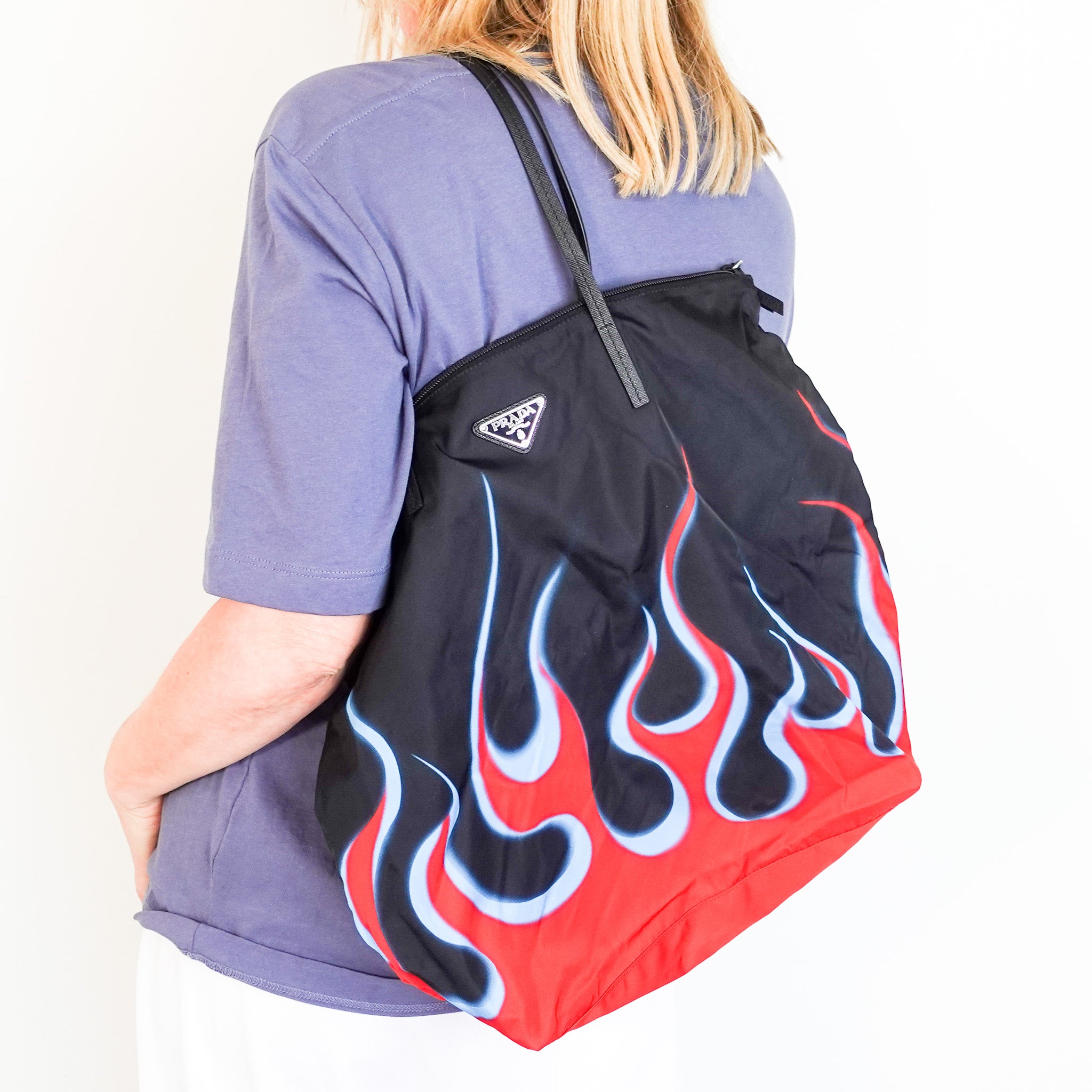 Nylon tote with red effect RRP £1.5k