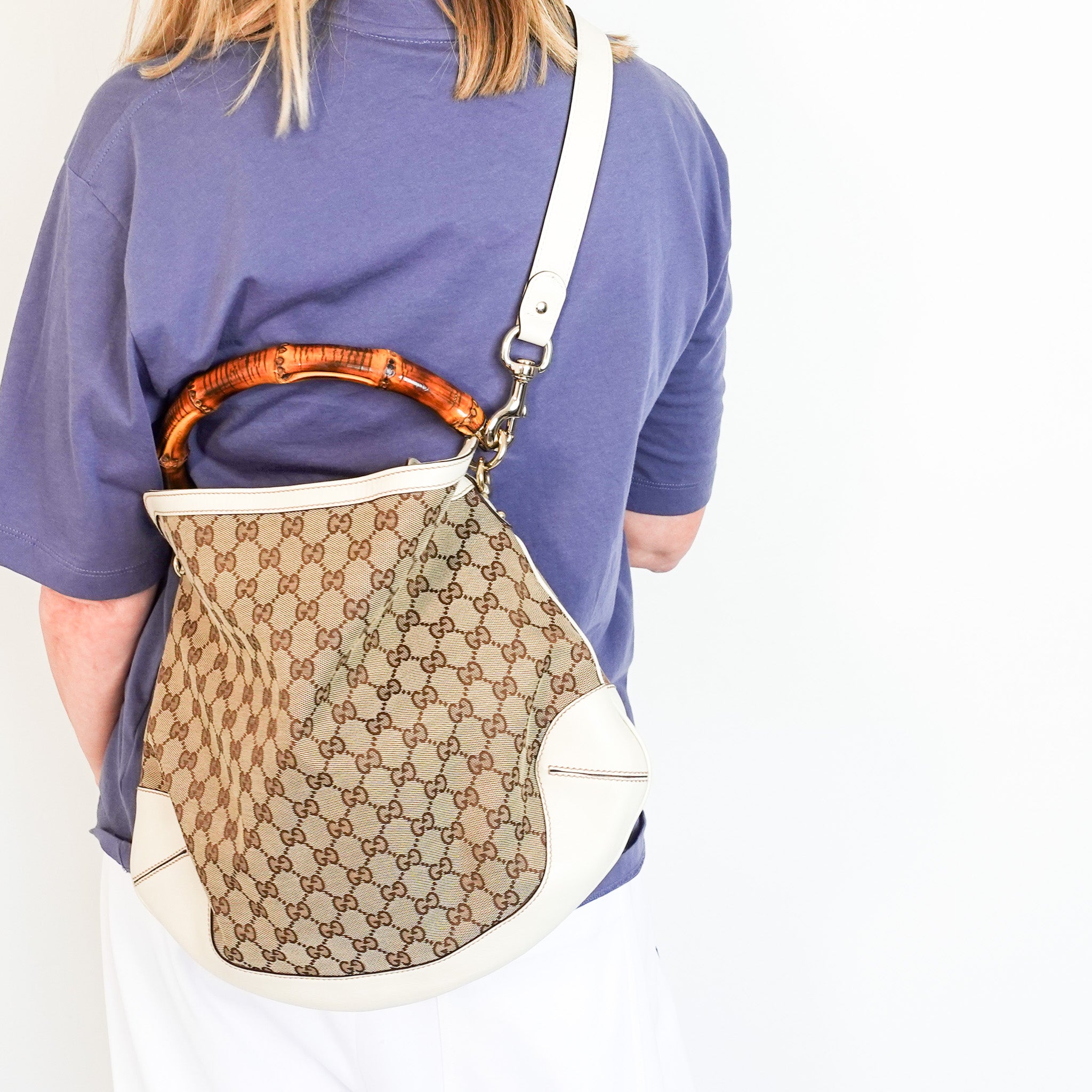 Bamboo top handle hobo bag RRP £700