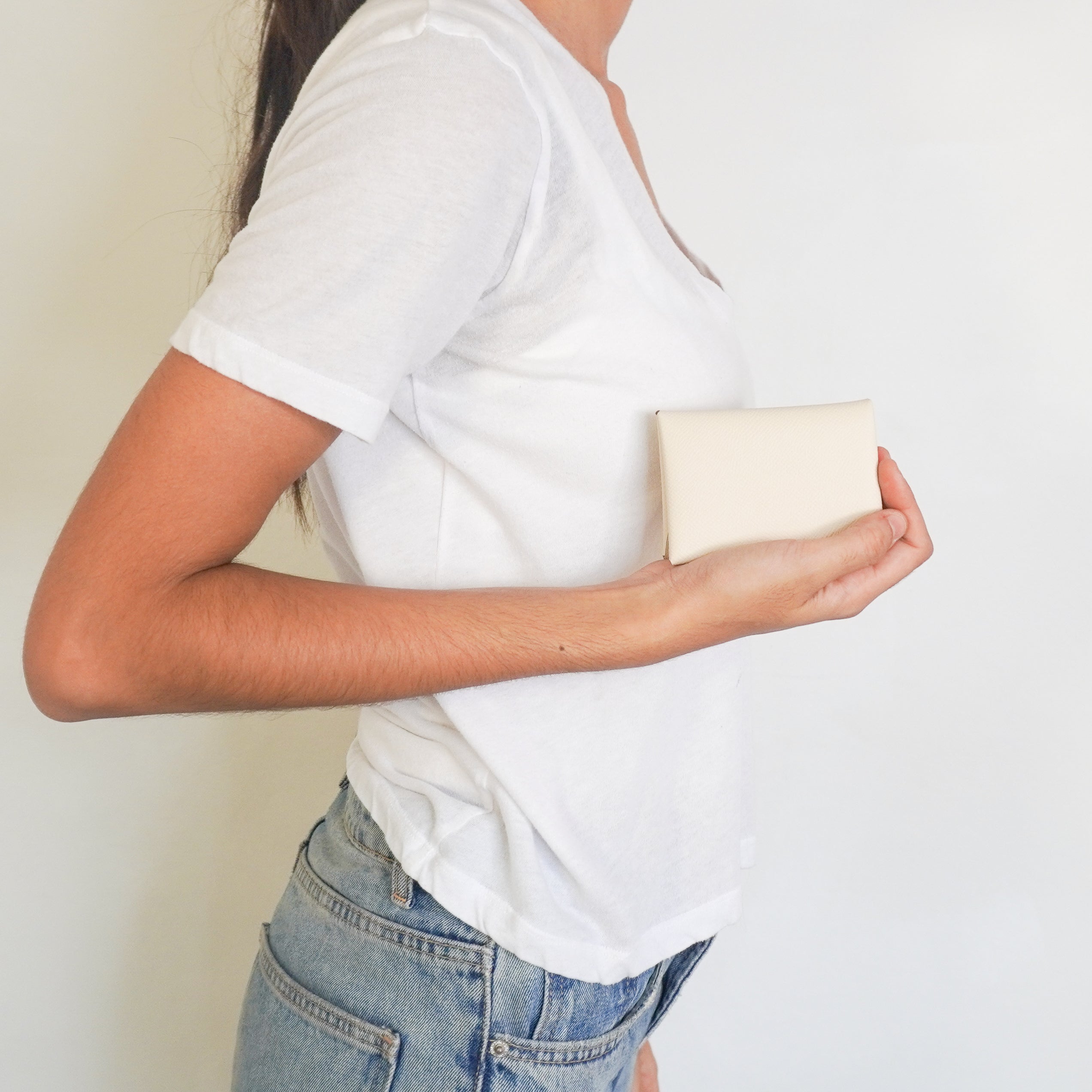 Hermès Calvi Card Holder in Cream Epsom Leather (RRP £530) | Authentic Preloved