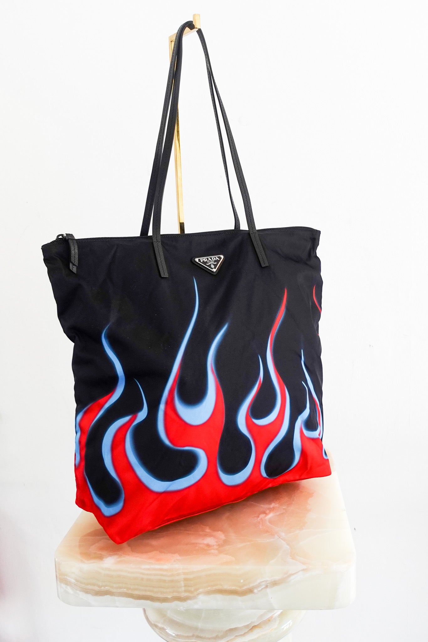 Nylon tote with red effect RRP £1.5k