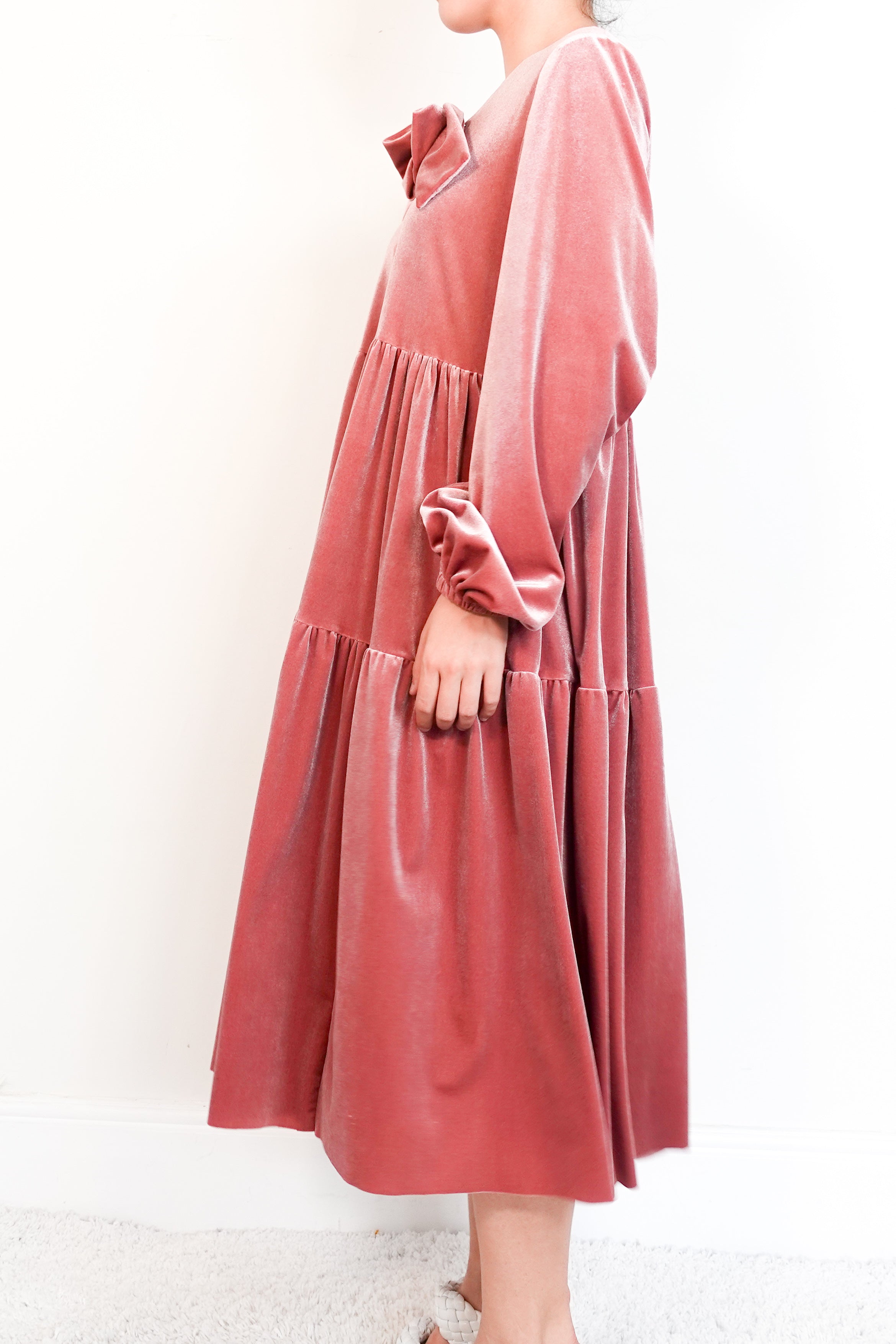 Johanna Sands pink velvet dress RRP £270