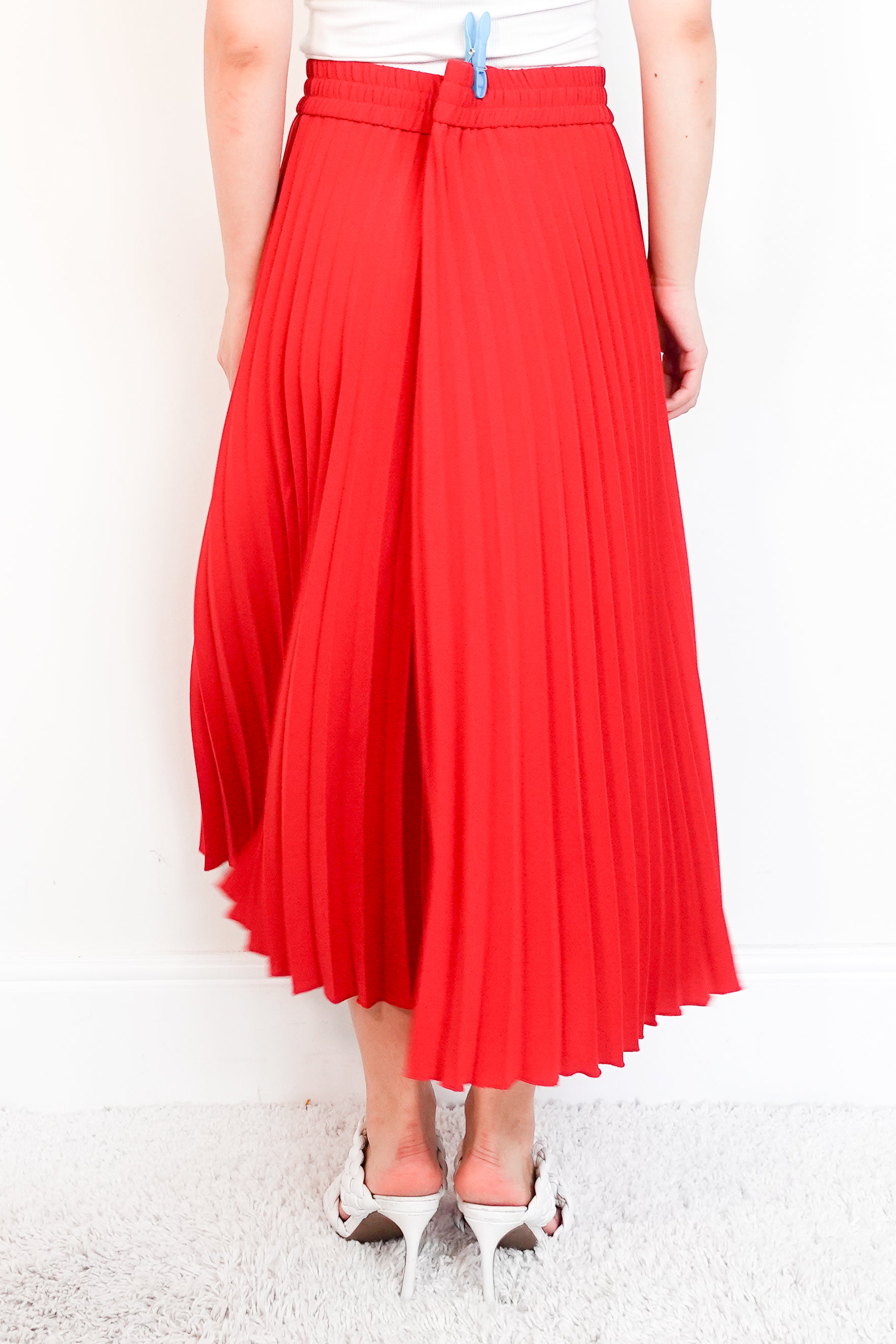 Red Valentino accordion midi skirt in red RRP £230 | Authentic Preloved